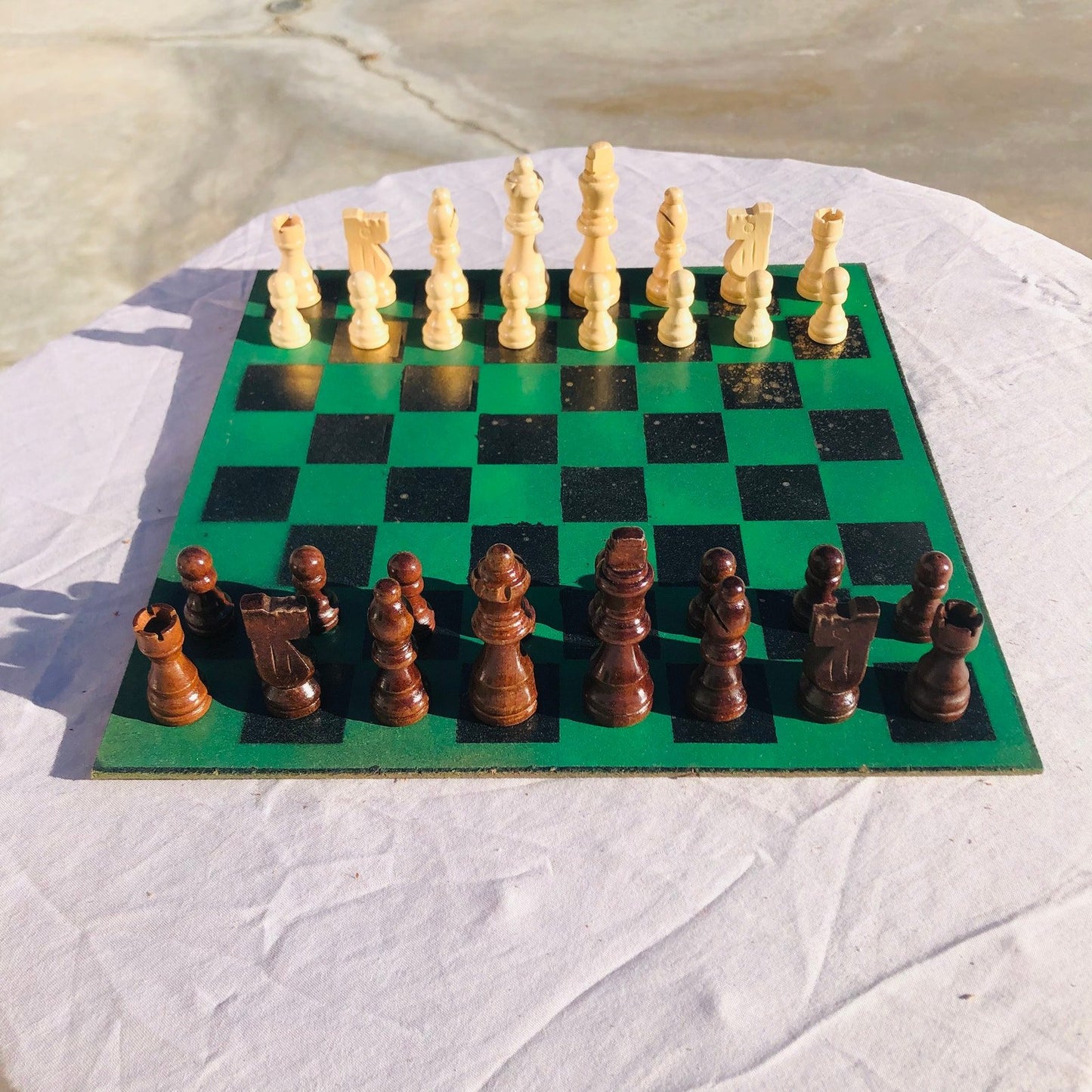 Chess Set - Greenish Gold