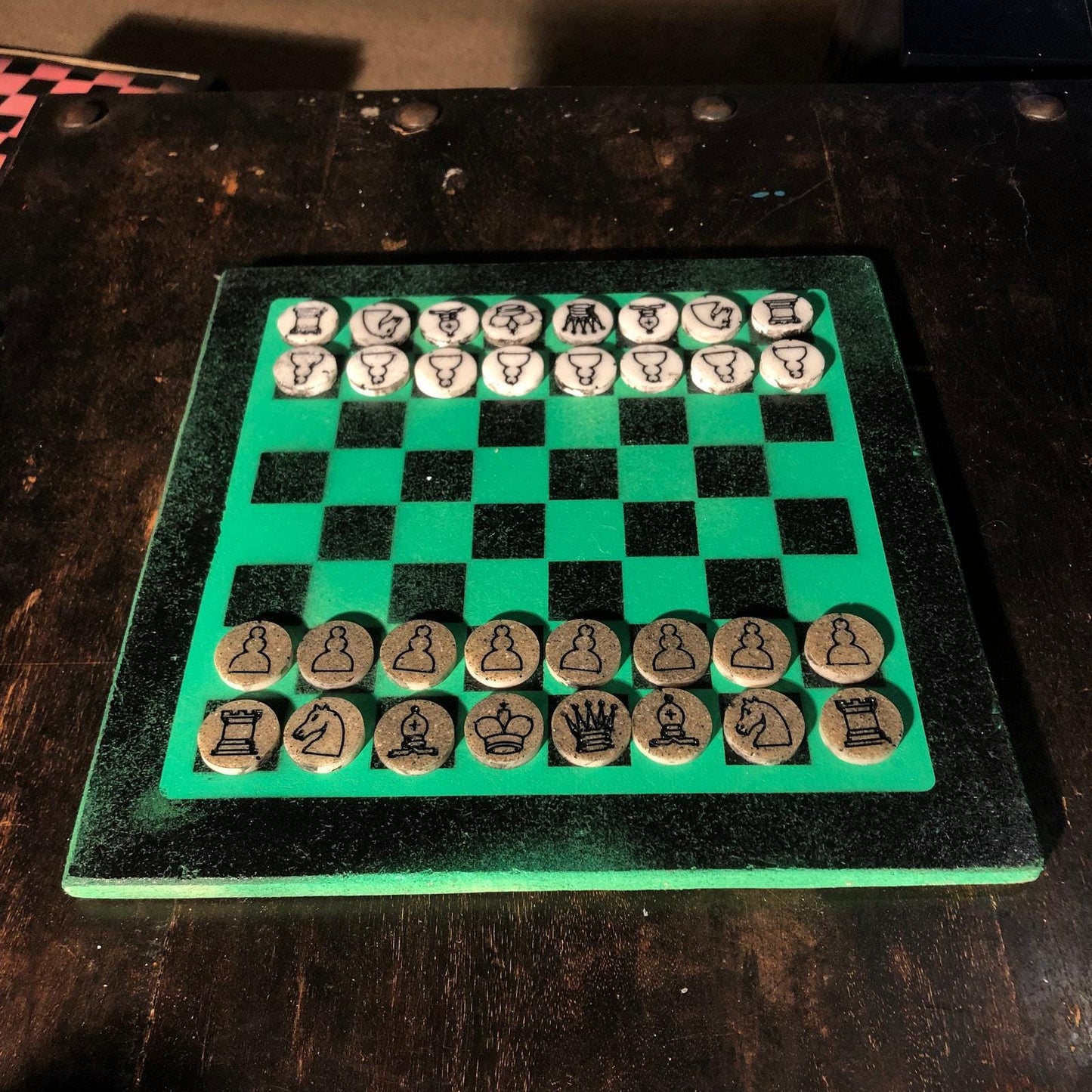 Chess Set - Black & Green Edition (Resin Pieces)