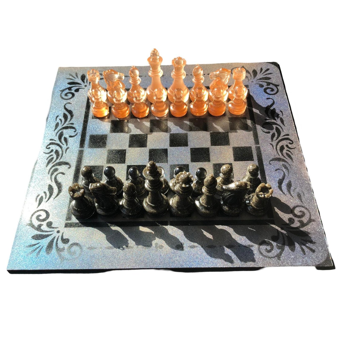 Chess Set - Amber & Black