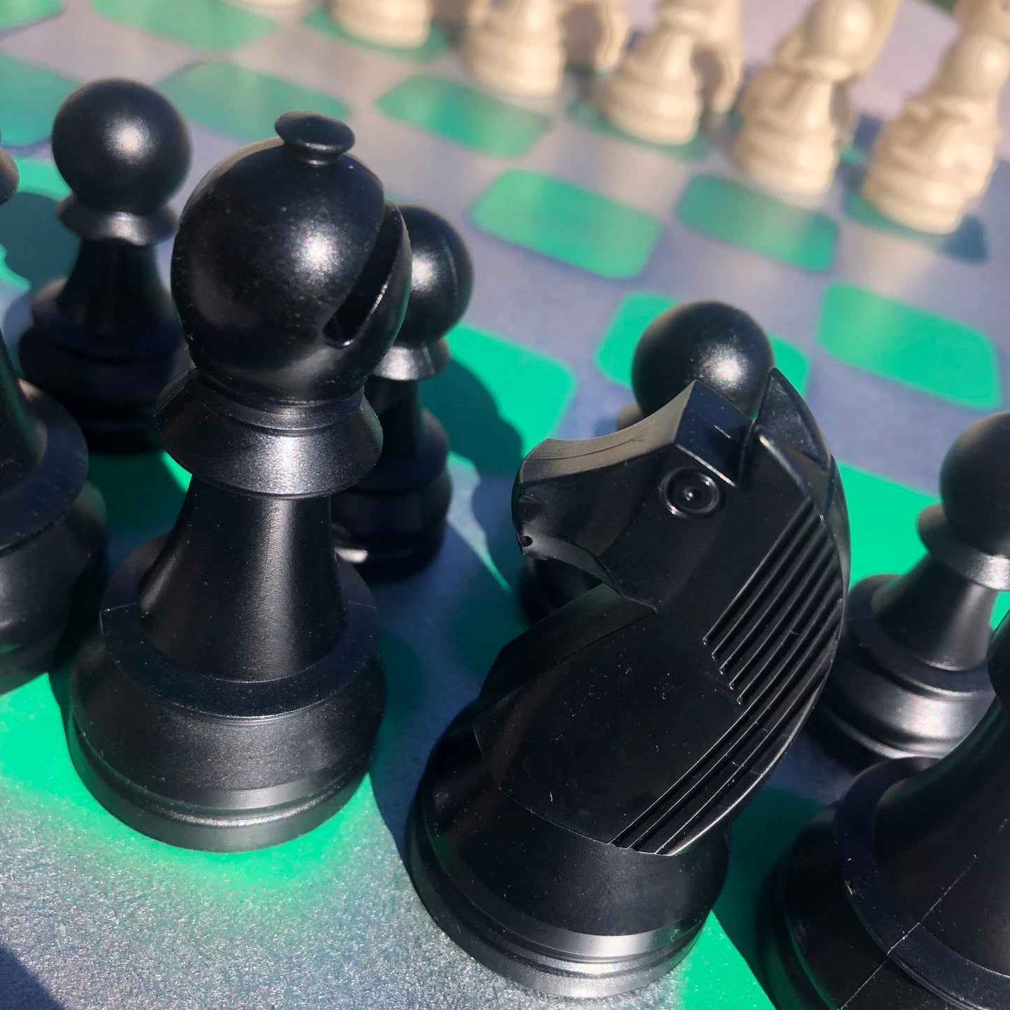 Large Chess Set - Chrome Green