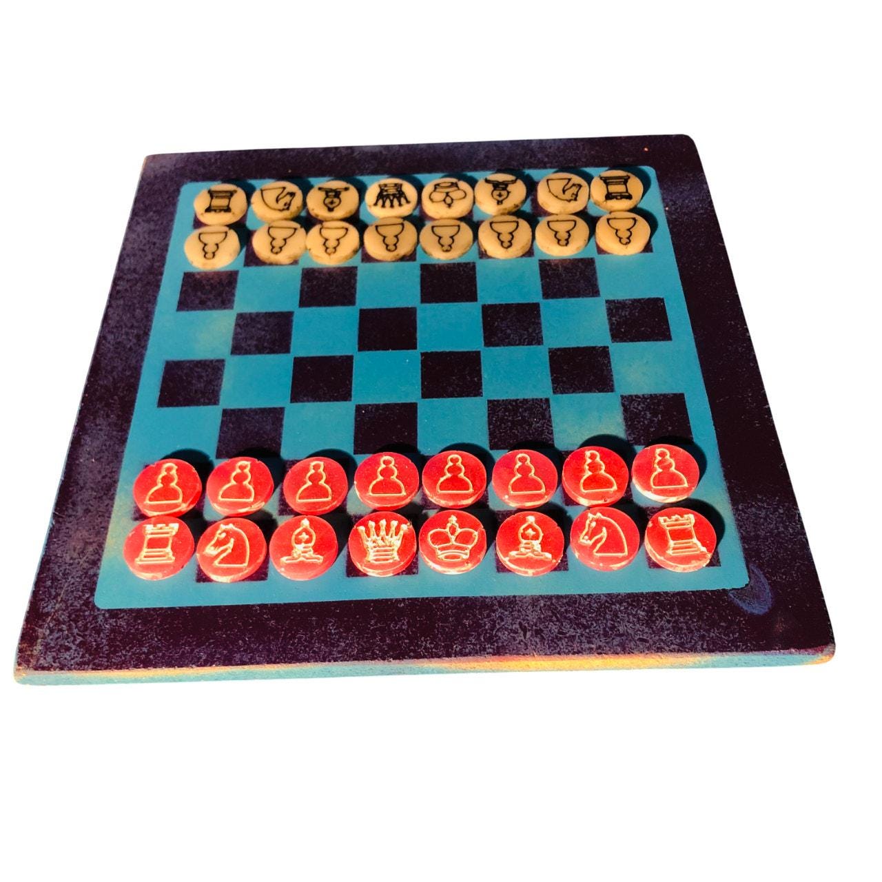 Chess Set - Purple Pink & Blue (Resin Pieces)