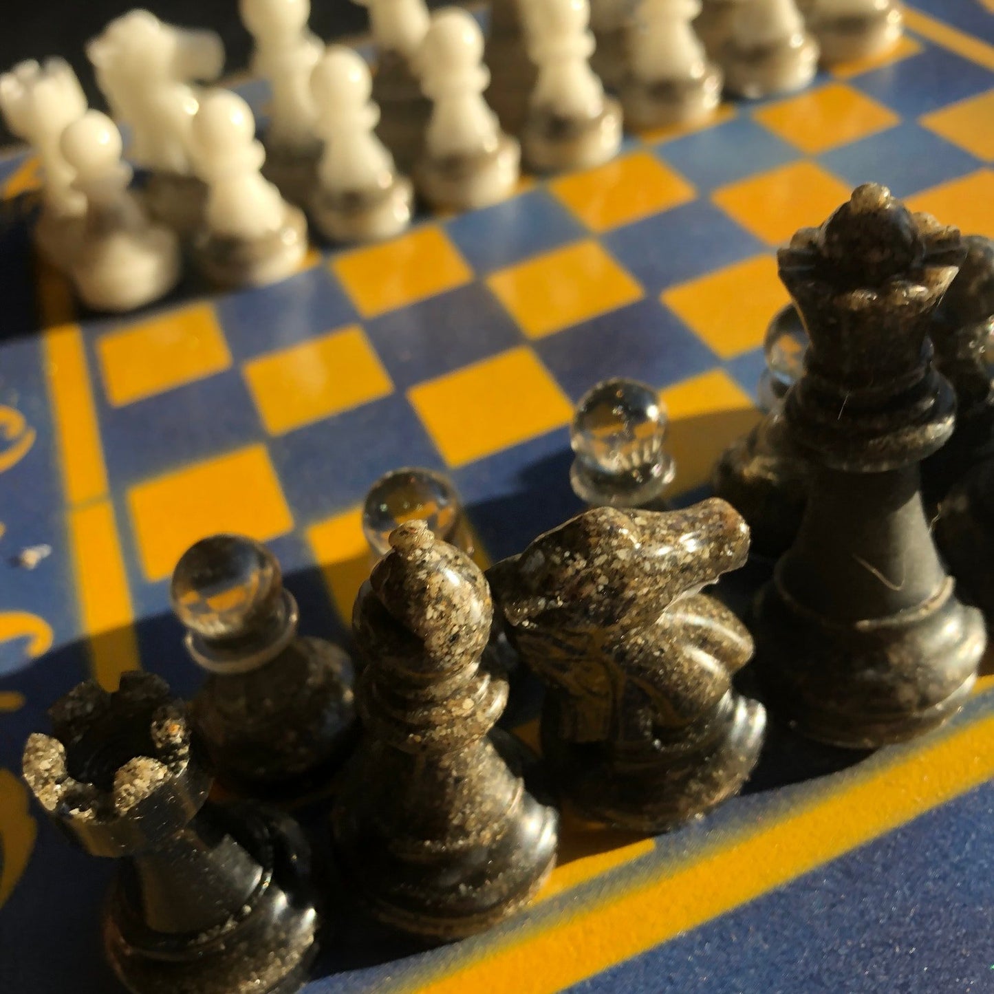 Chess Set - Blue & Yellow Royal