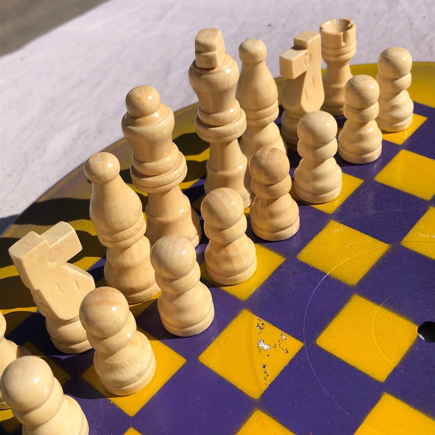 Vinyl Chess Set - Yellow Gold