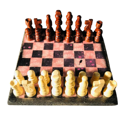 Scrapbook Chess Set - Orangish Pink