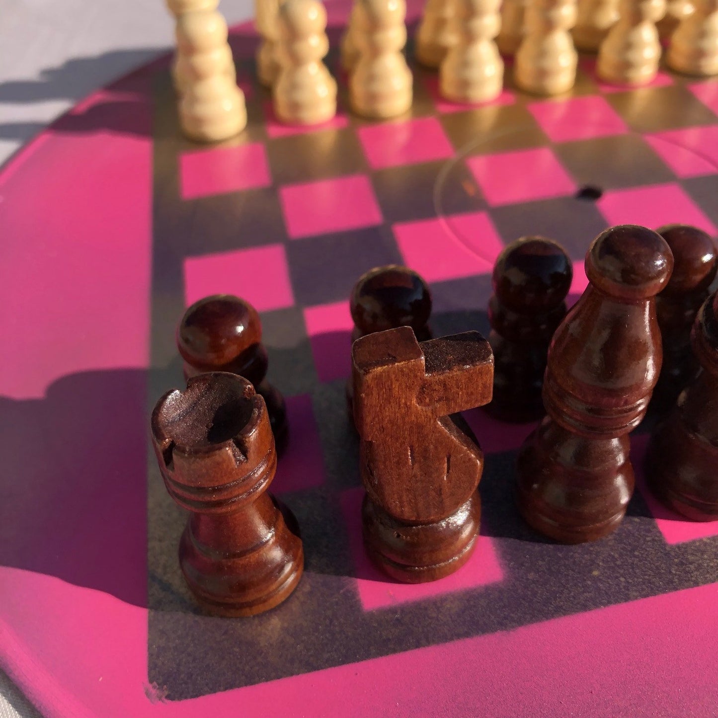 Vinyl Chess Set - Ruby Pink Gold