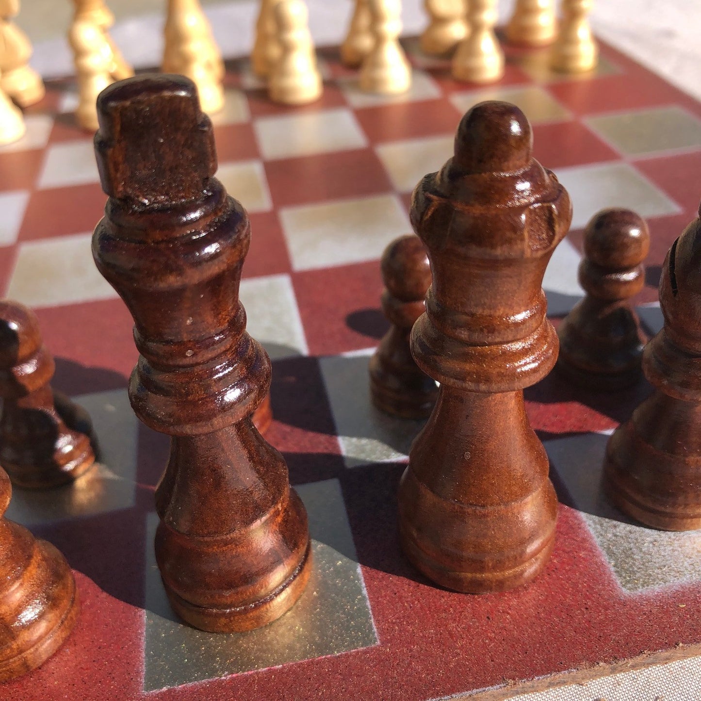 Chess Set - Red Golden Tan