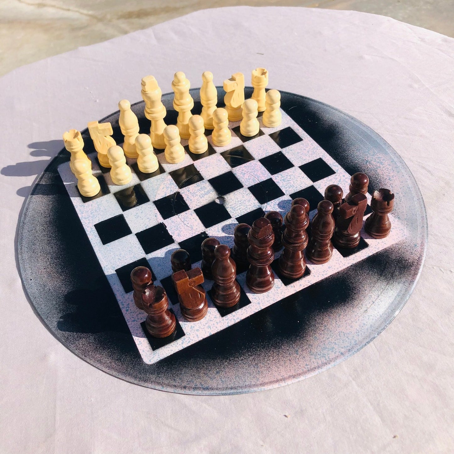 Vinyl Chess Set - Speckled Drizzle