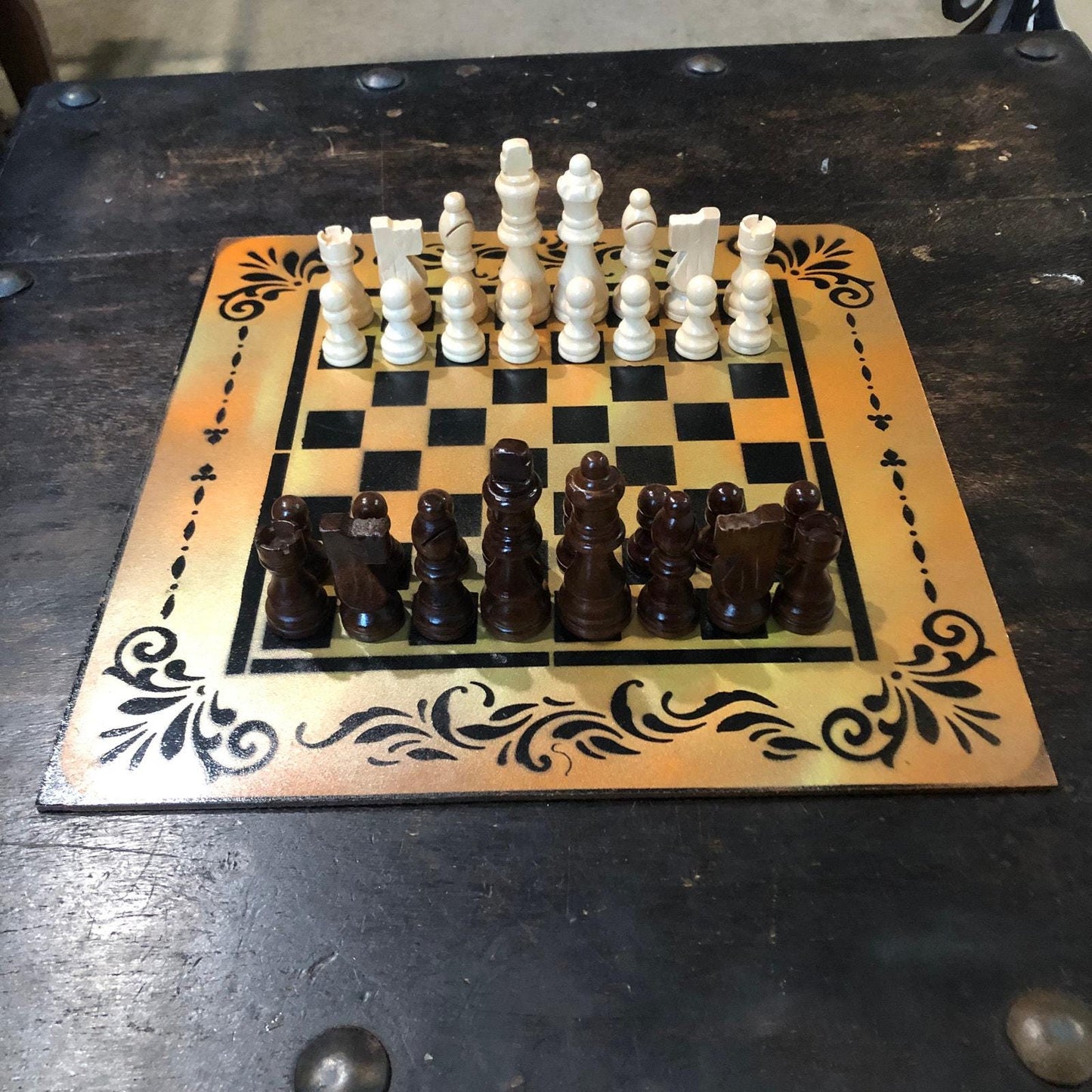 Chess Set - Amber Orange