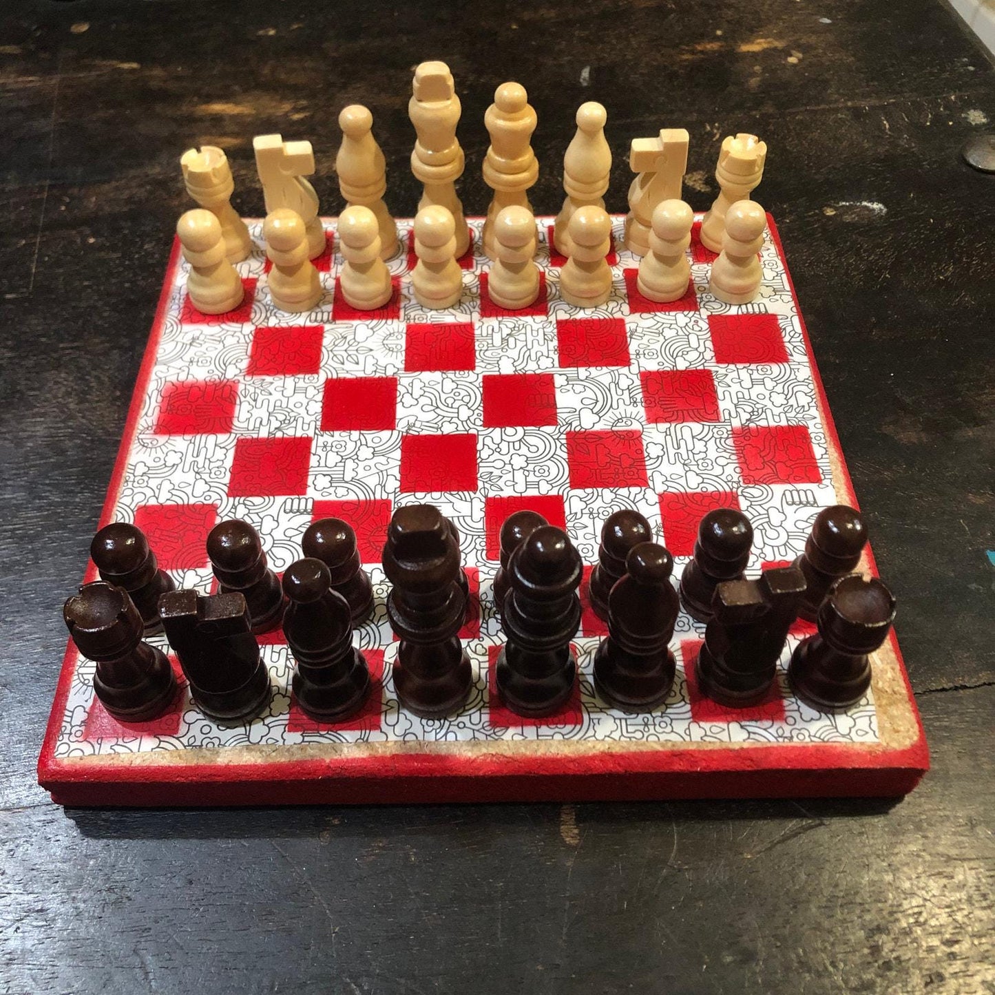 Scrapbook Chess Set - Black & White Art