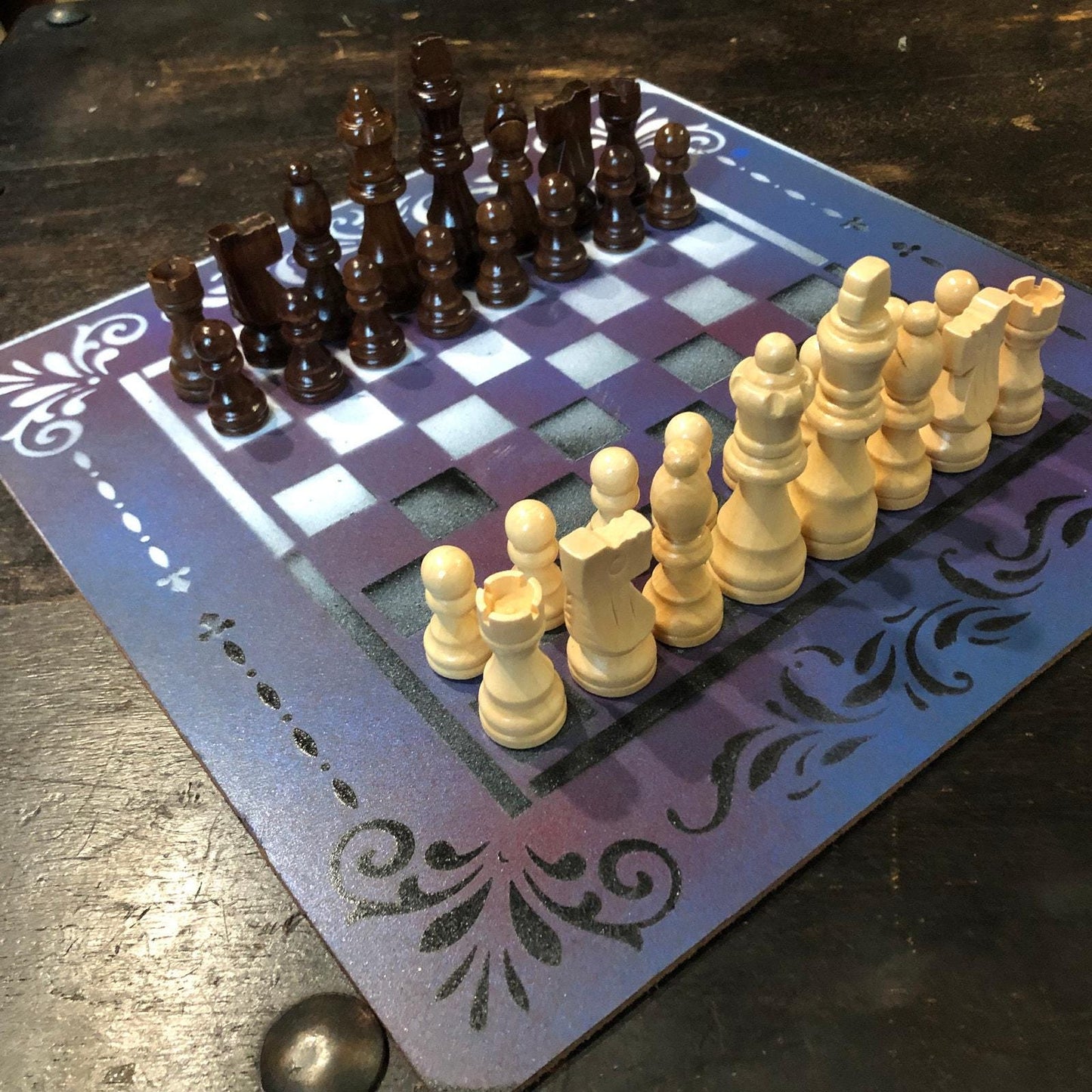 Chess Set - Blue Violet Mix