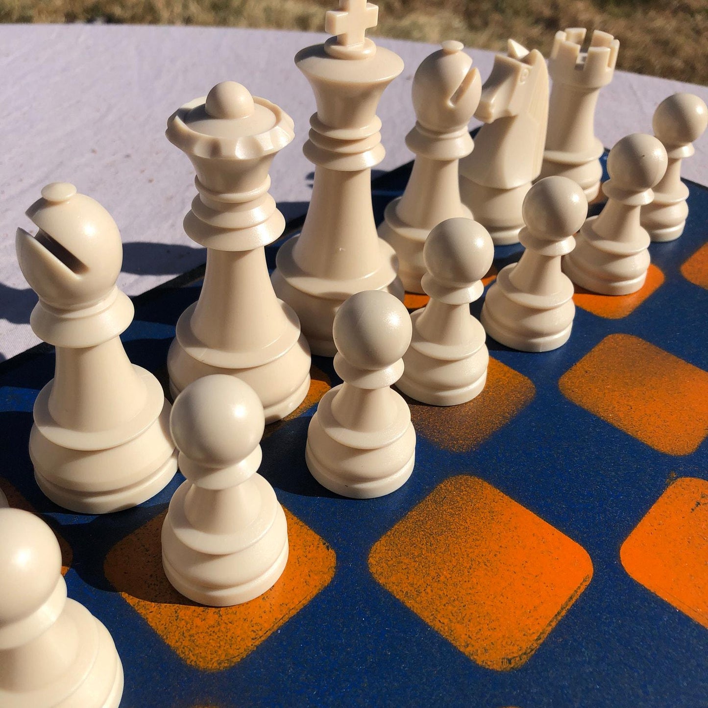 Large Chess Set - Orange & Black