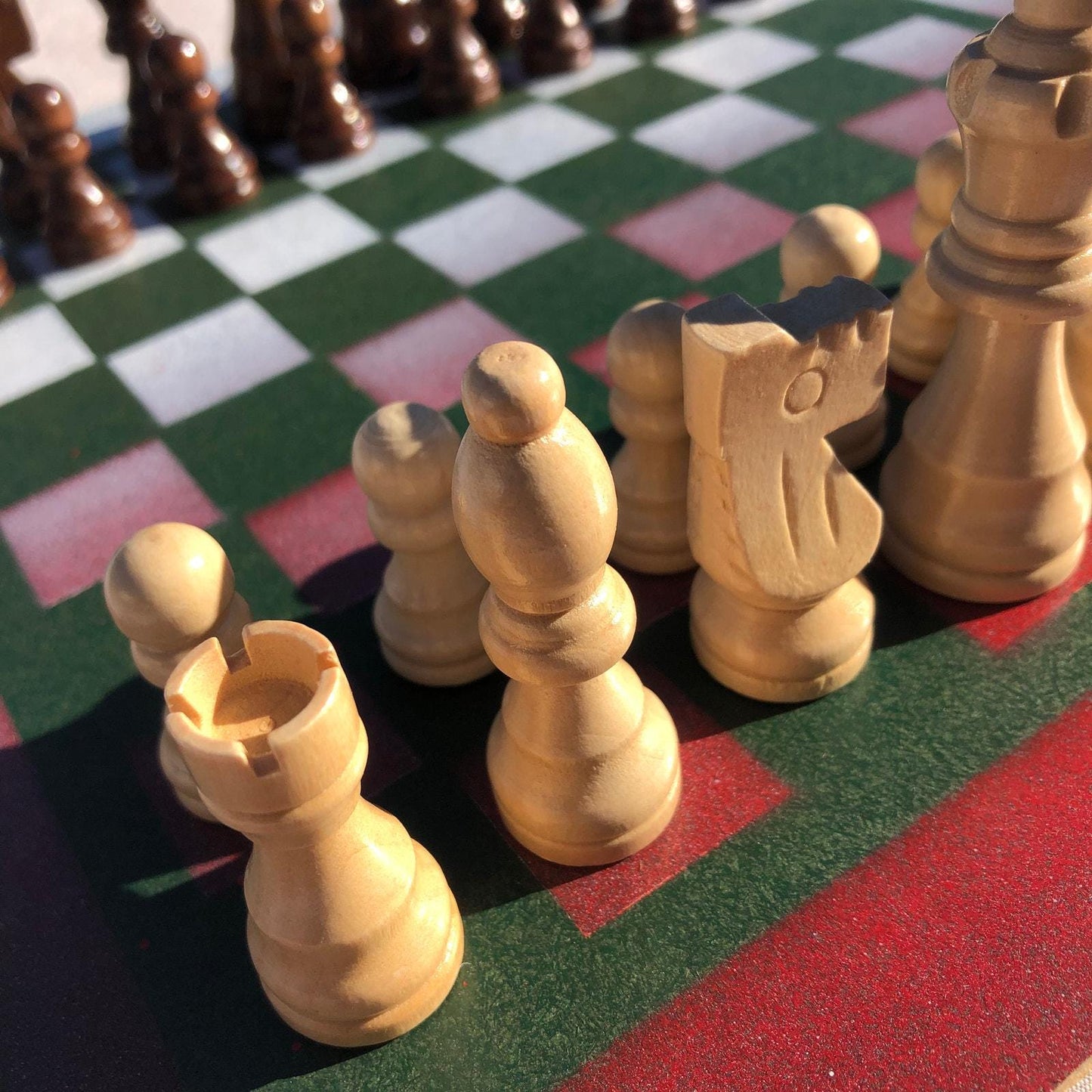 Chess Set - Faded Christmas Colors