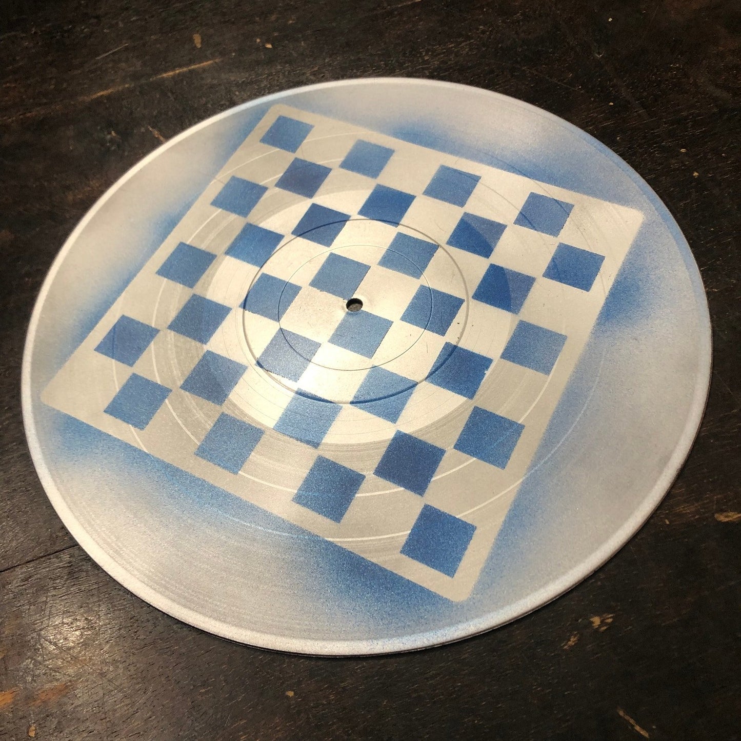 Vinyl Chess Set - Blue & Silver