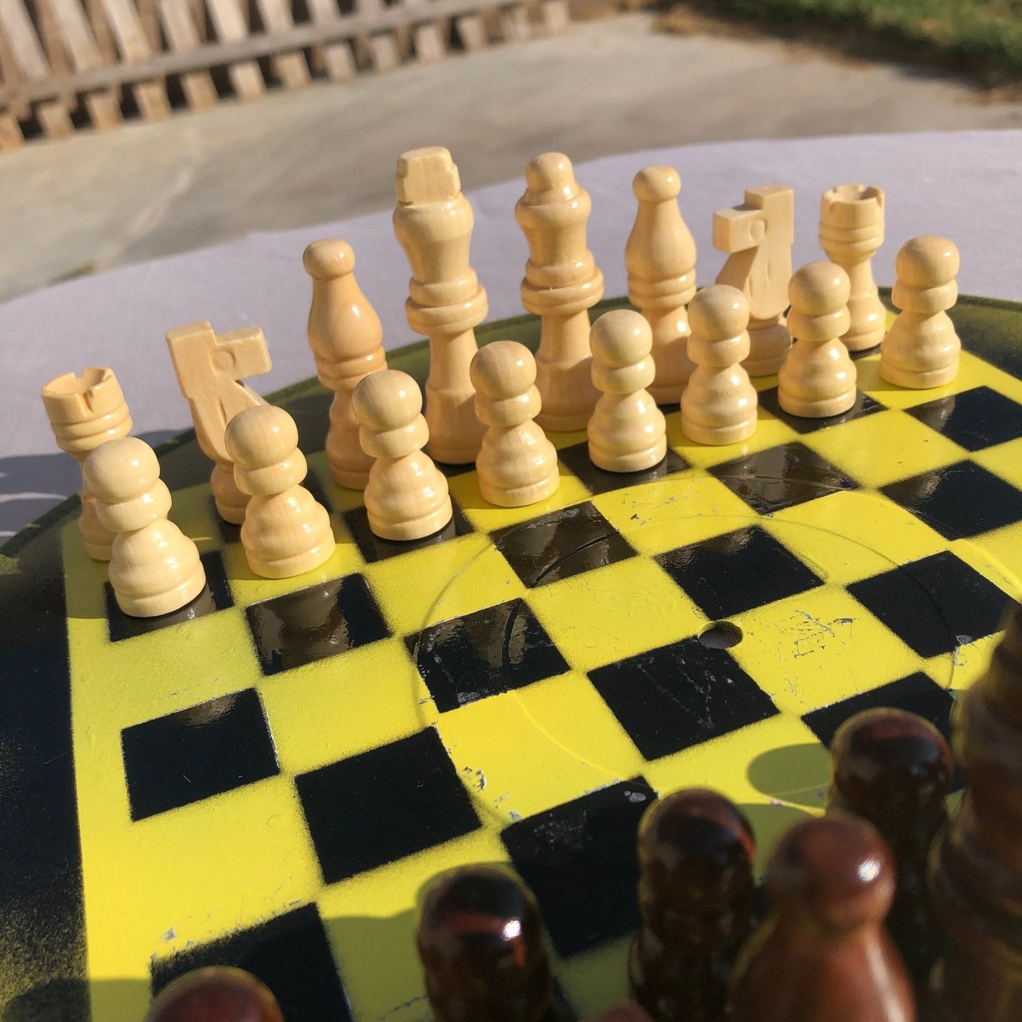 Vinyl Chess Set - Yellow Black Powder