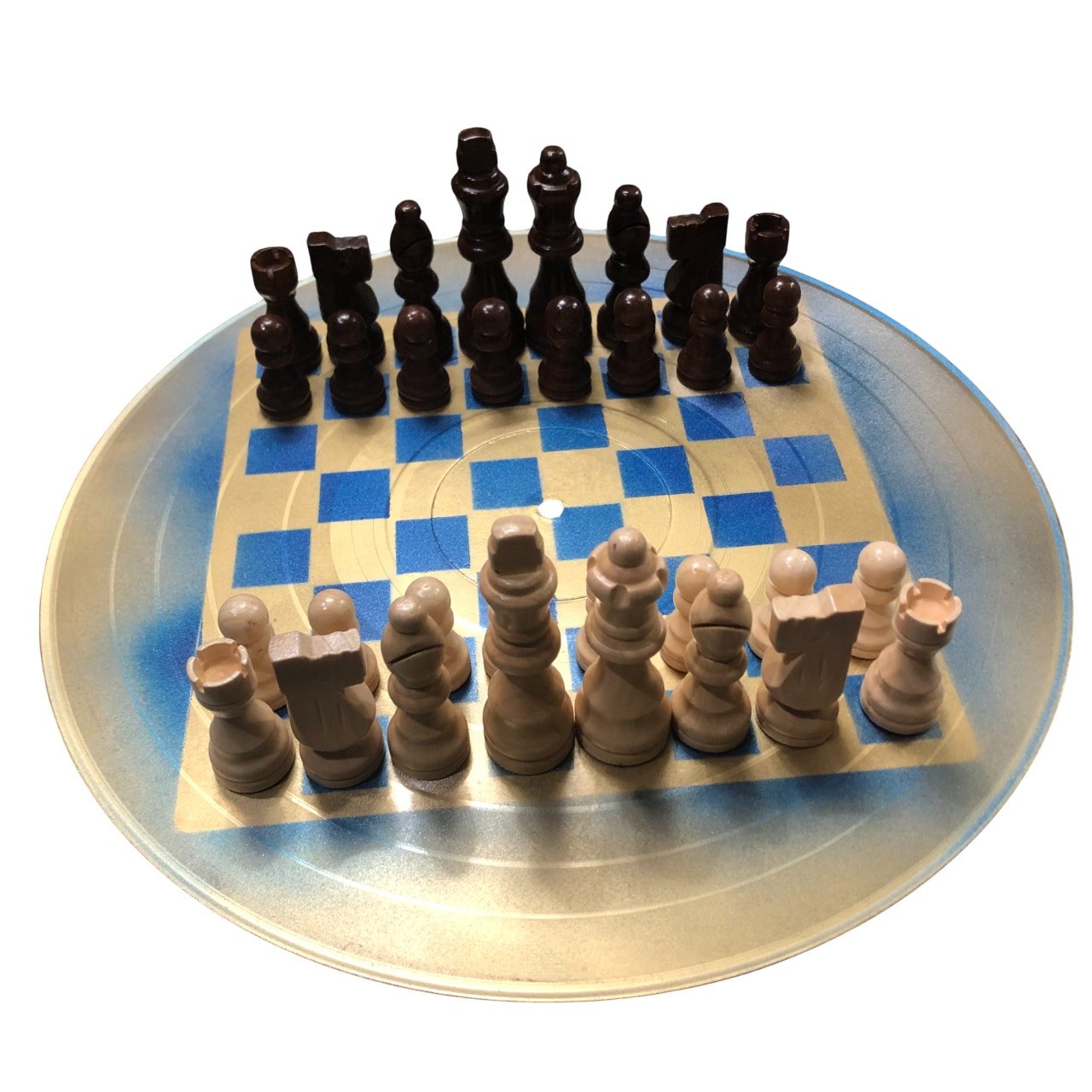 Vinyl Chess Set - Blue & Gold