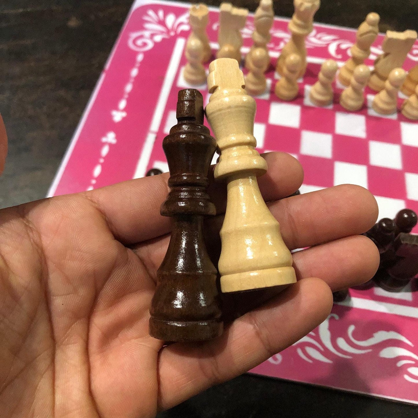 Chess Set - Hot Pink & White