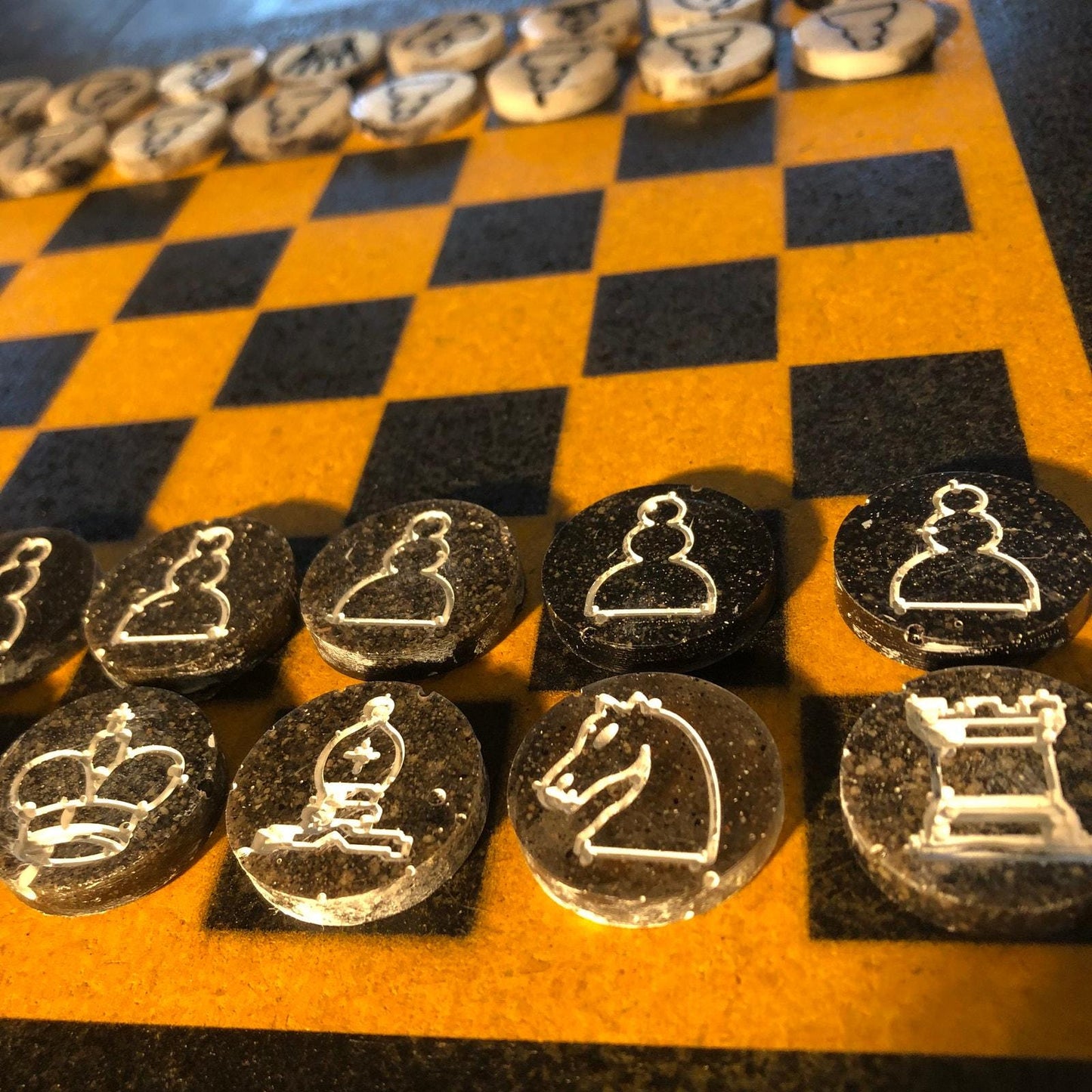 Chess Set - Black & Yellow (Resin Pieces)