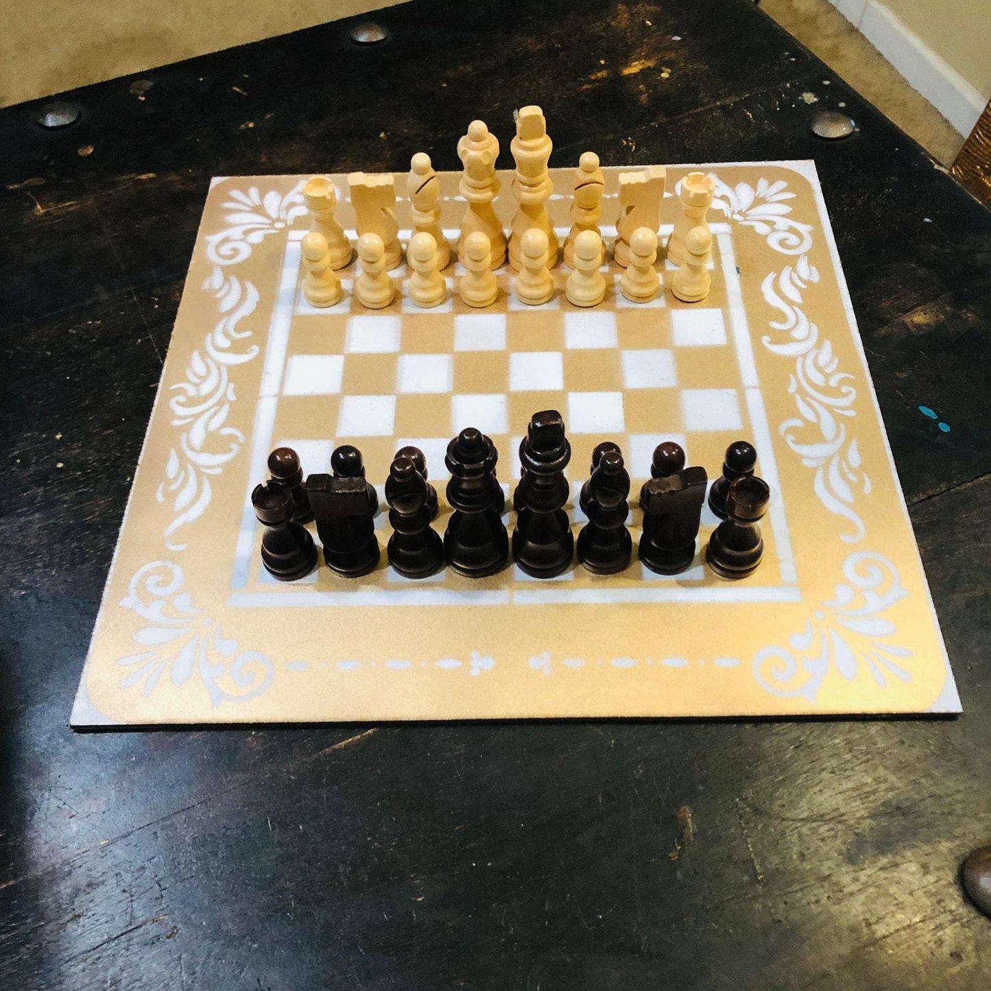 Chess Set - Gold & White Cream