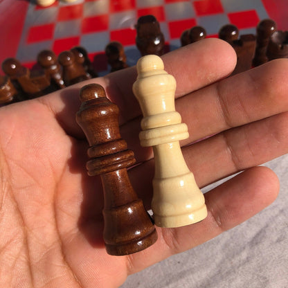 Vinyl Chess Set - Red Chrome