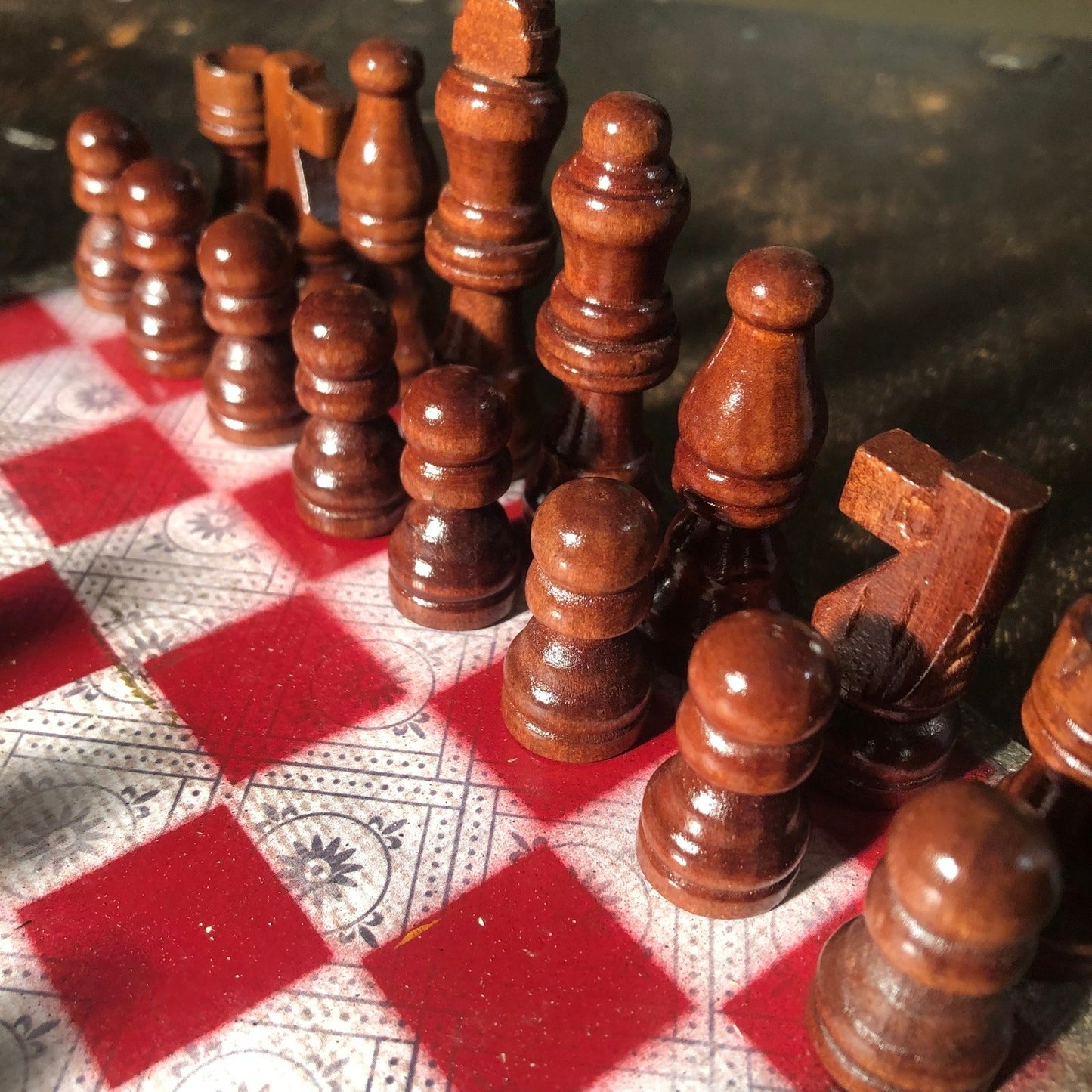 Scrapbook Chess Set - Red Royal Pattern