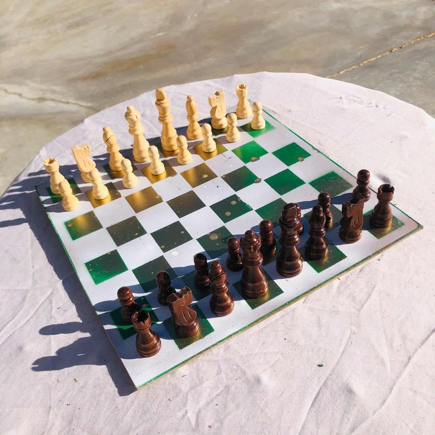 Chess Set - Prestigious Golden Green