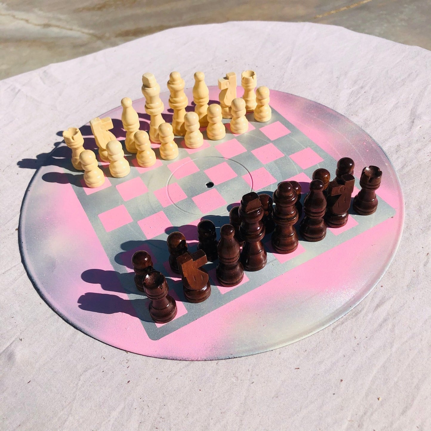 Vinyl Chess Set - Lemonade Pink