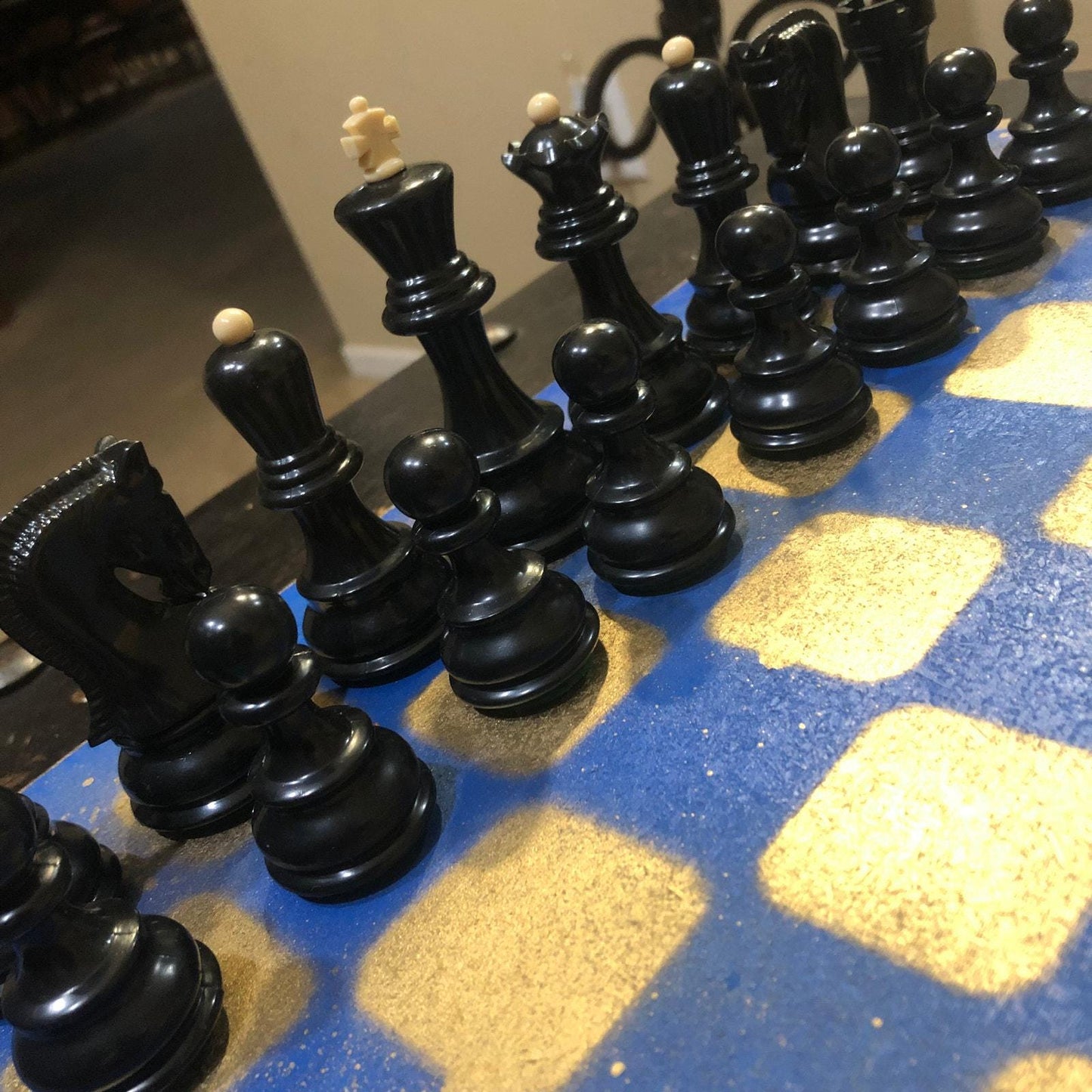 Large Chess Set - Blue & Gold