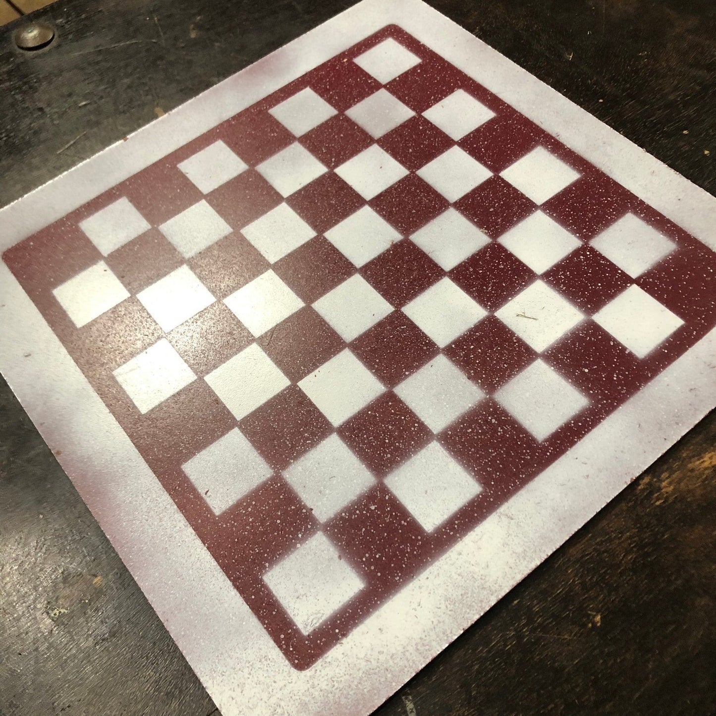 Painted Chess Set - Dark Red