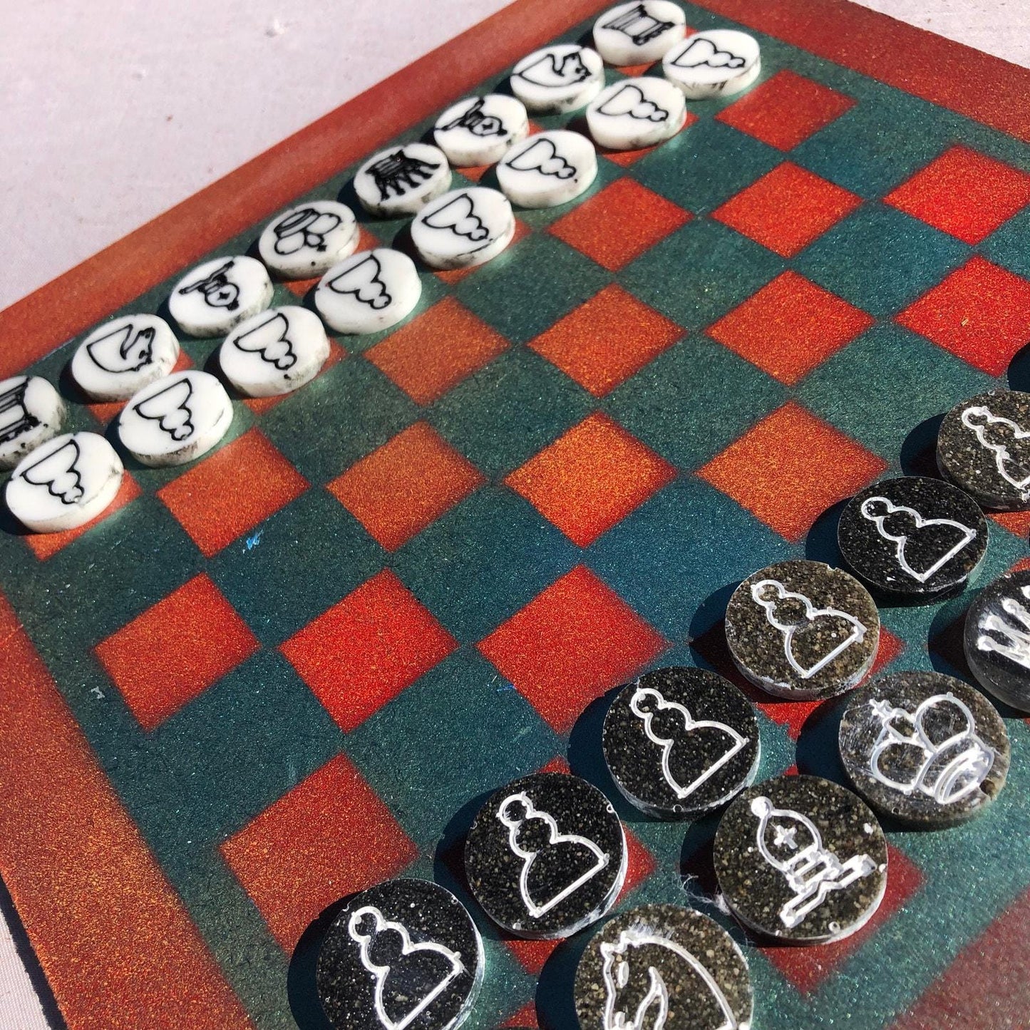 Chess Set - Emerald Opal