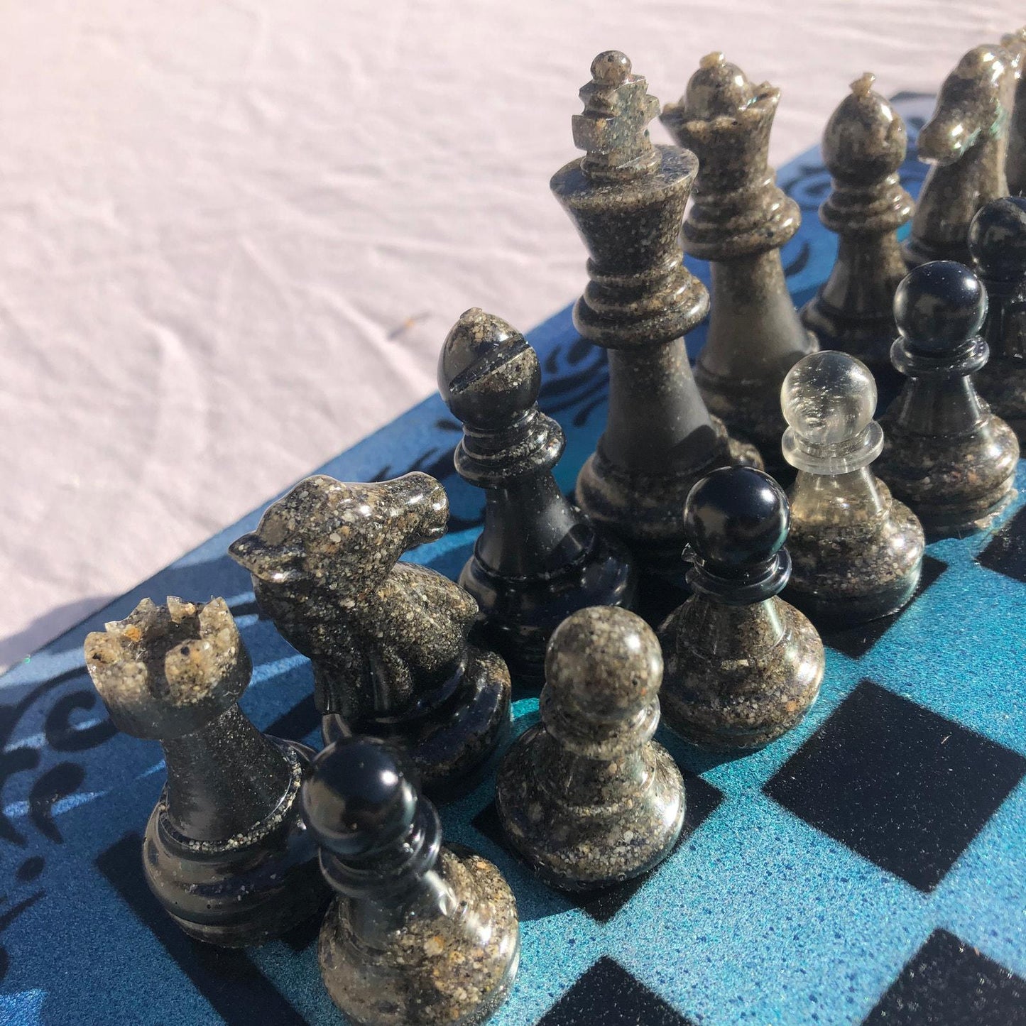 Chess Set - Misty Blue