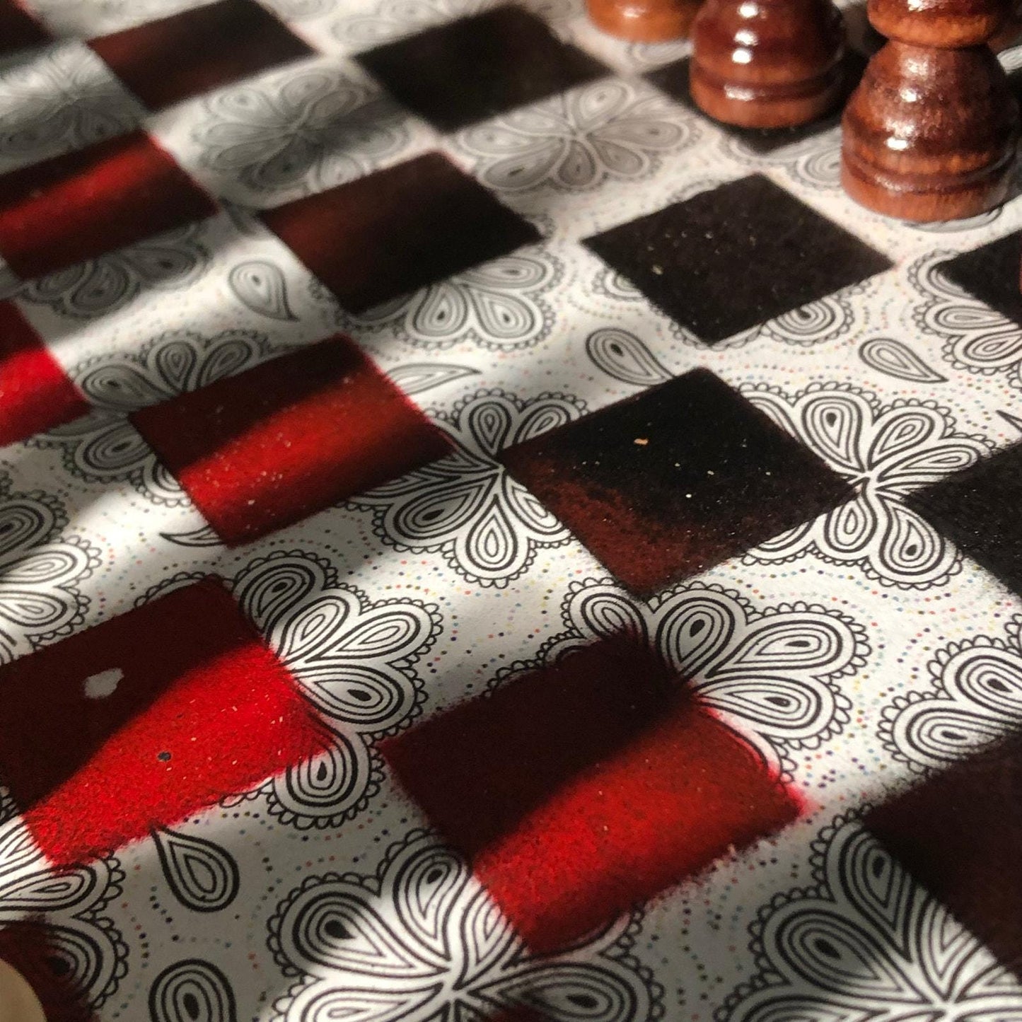 Scrapbook Chess Set - Red & Black