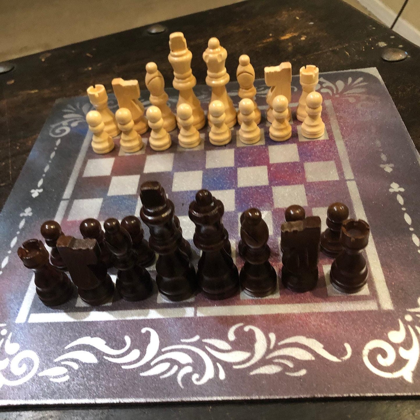 Chess Set - Purple Galaxy Chrome