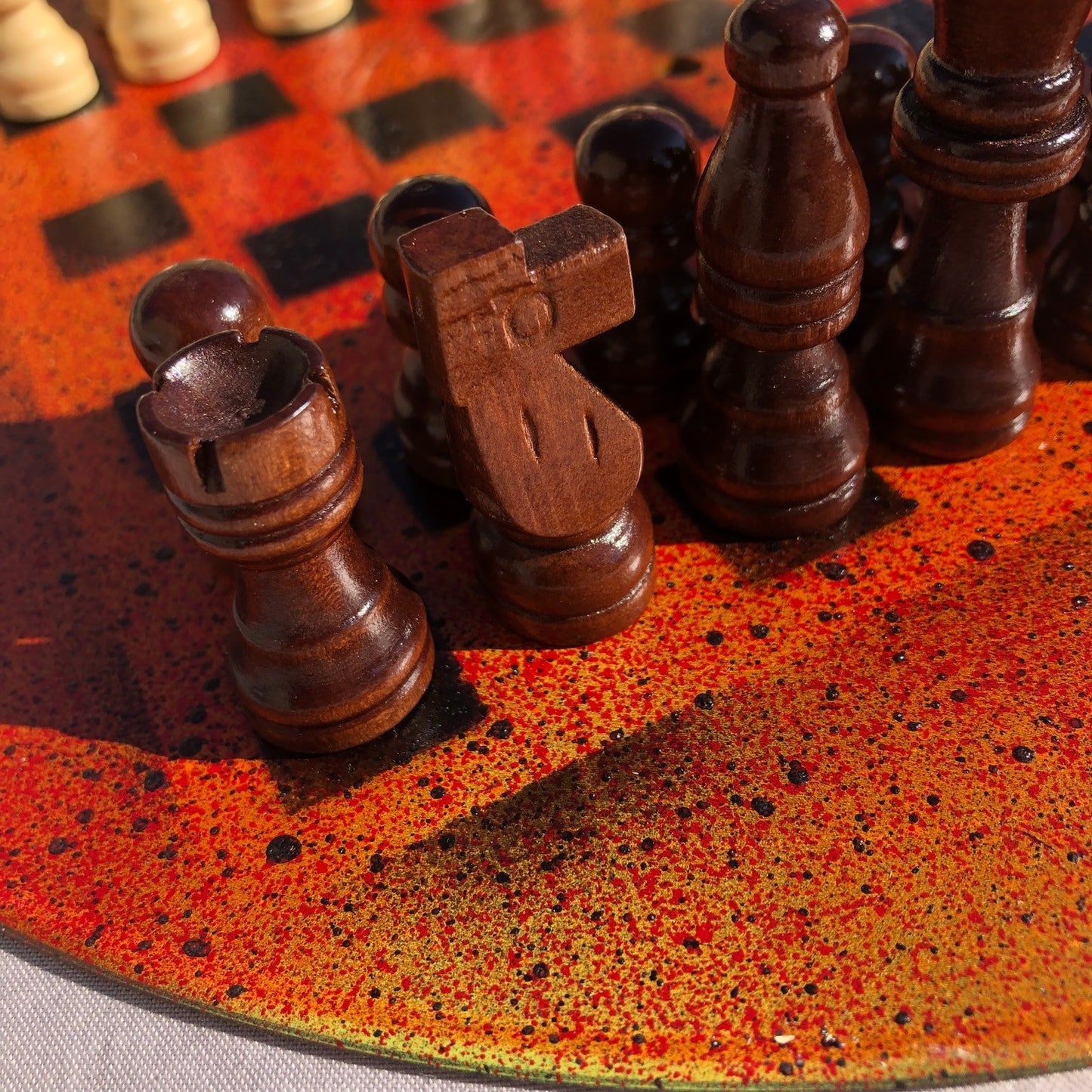 Vinyl Chess Set - Lava Red Edition