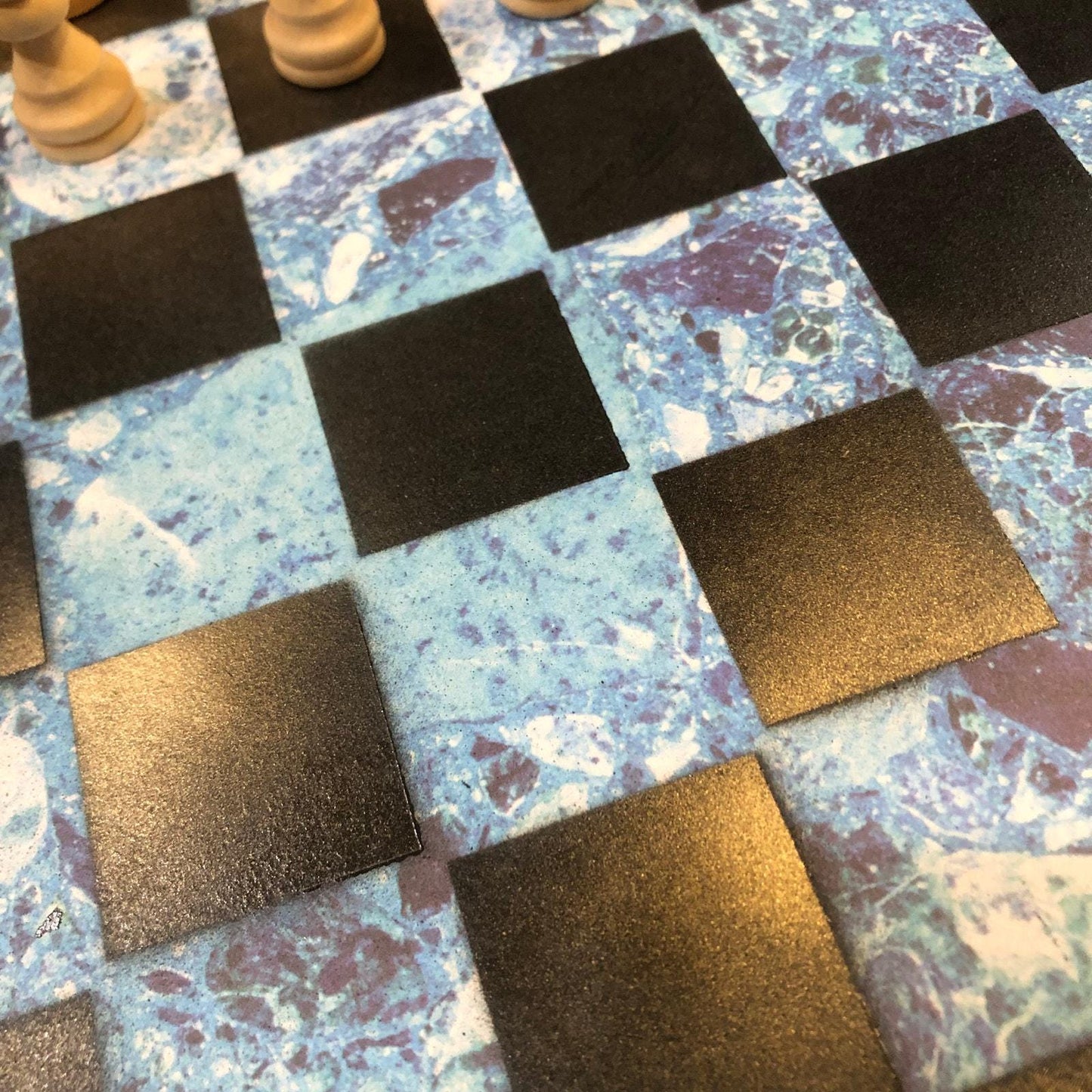 Scrapbook Chess Set - Blue Crystal