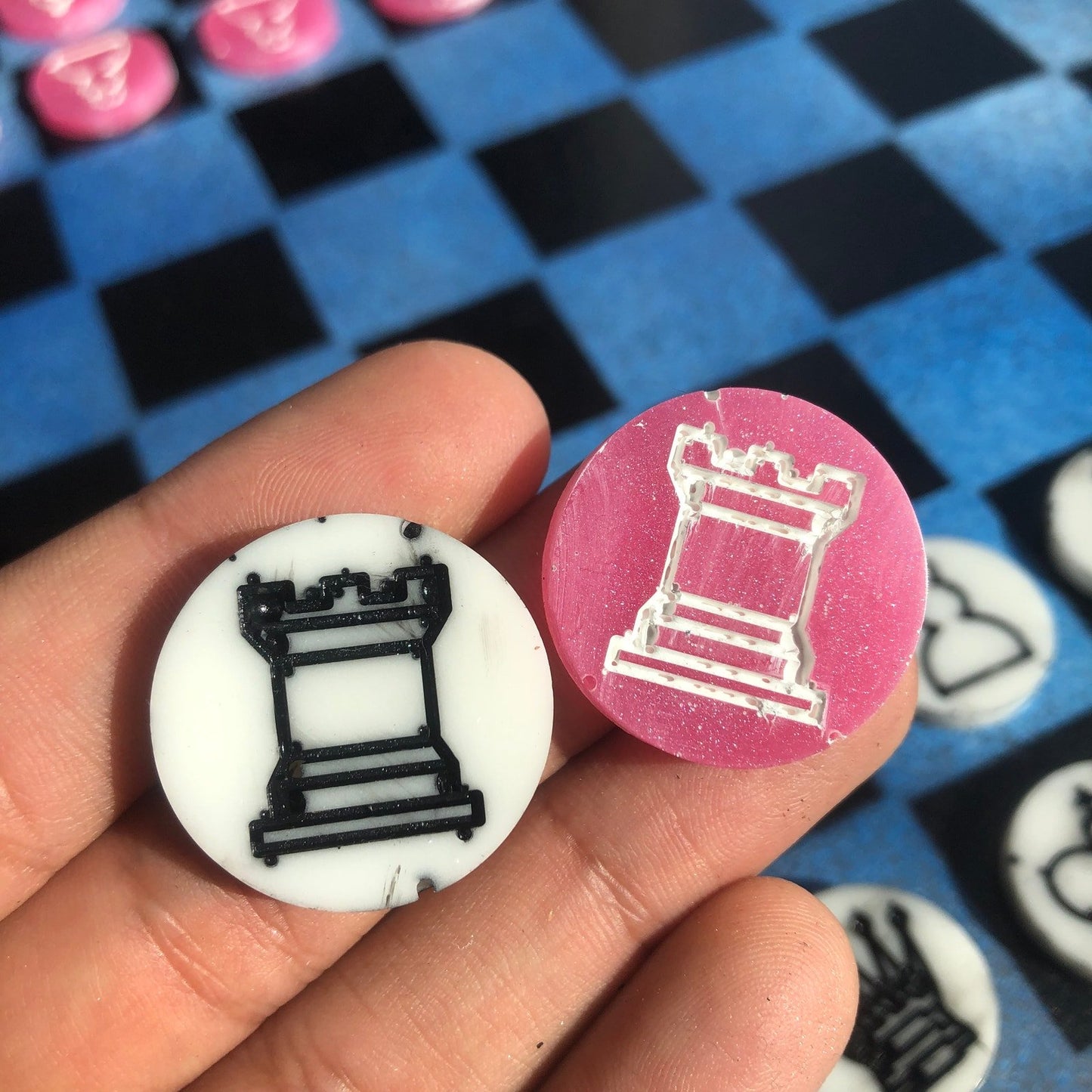 Chess Set - Blue & Pink