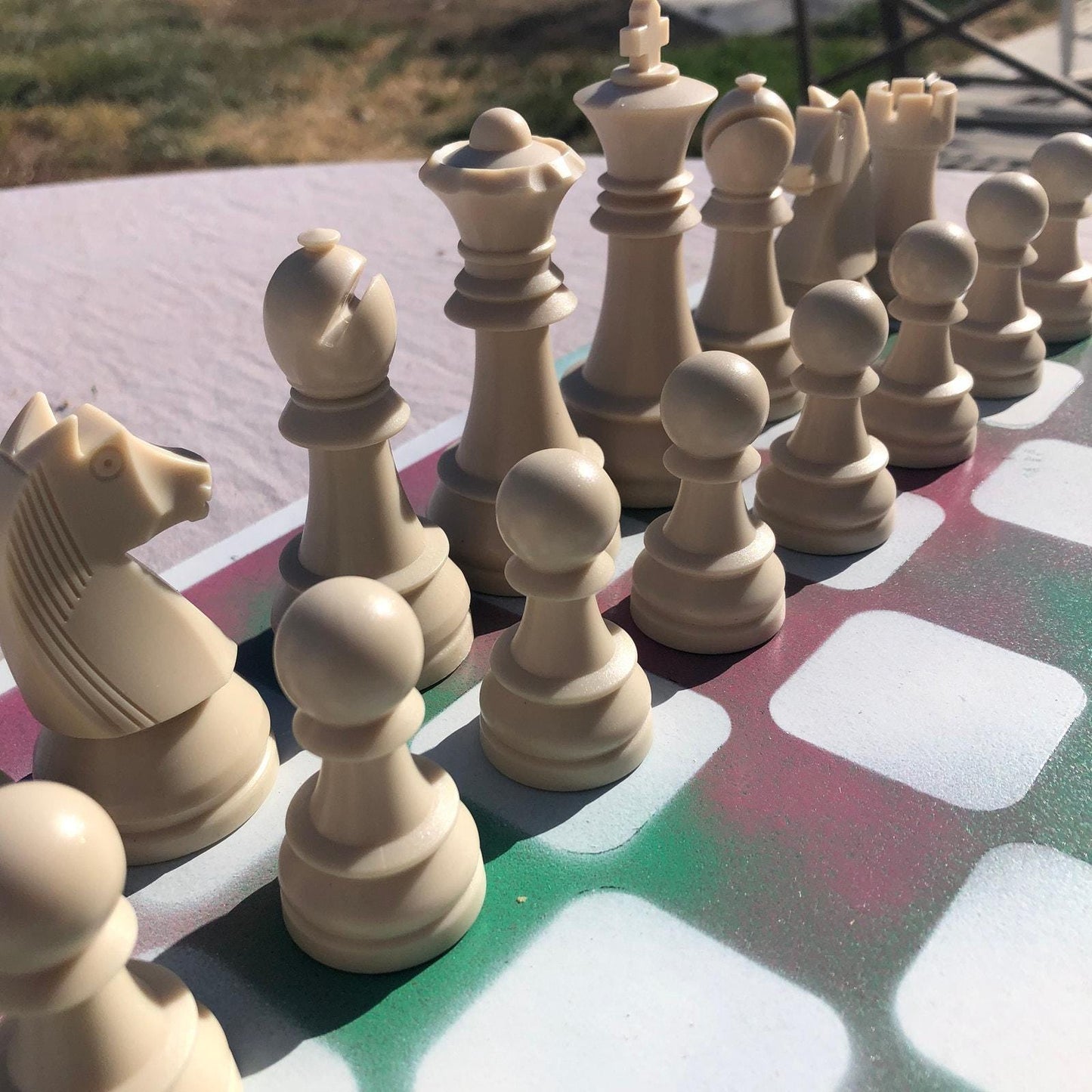 Large Chess Set - Pink Green Blend