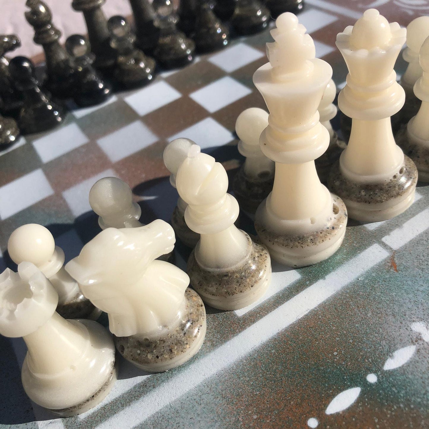 Chess Set - Greenish Orange