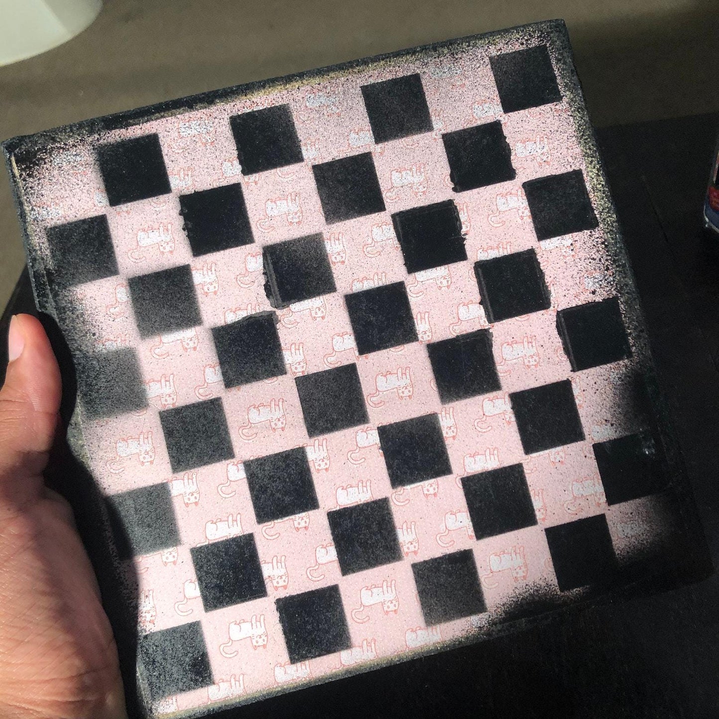 Scrapbook Chess Set - Pink Cat