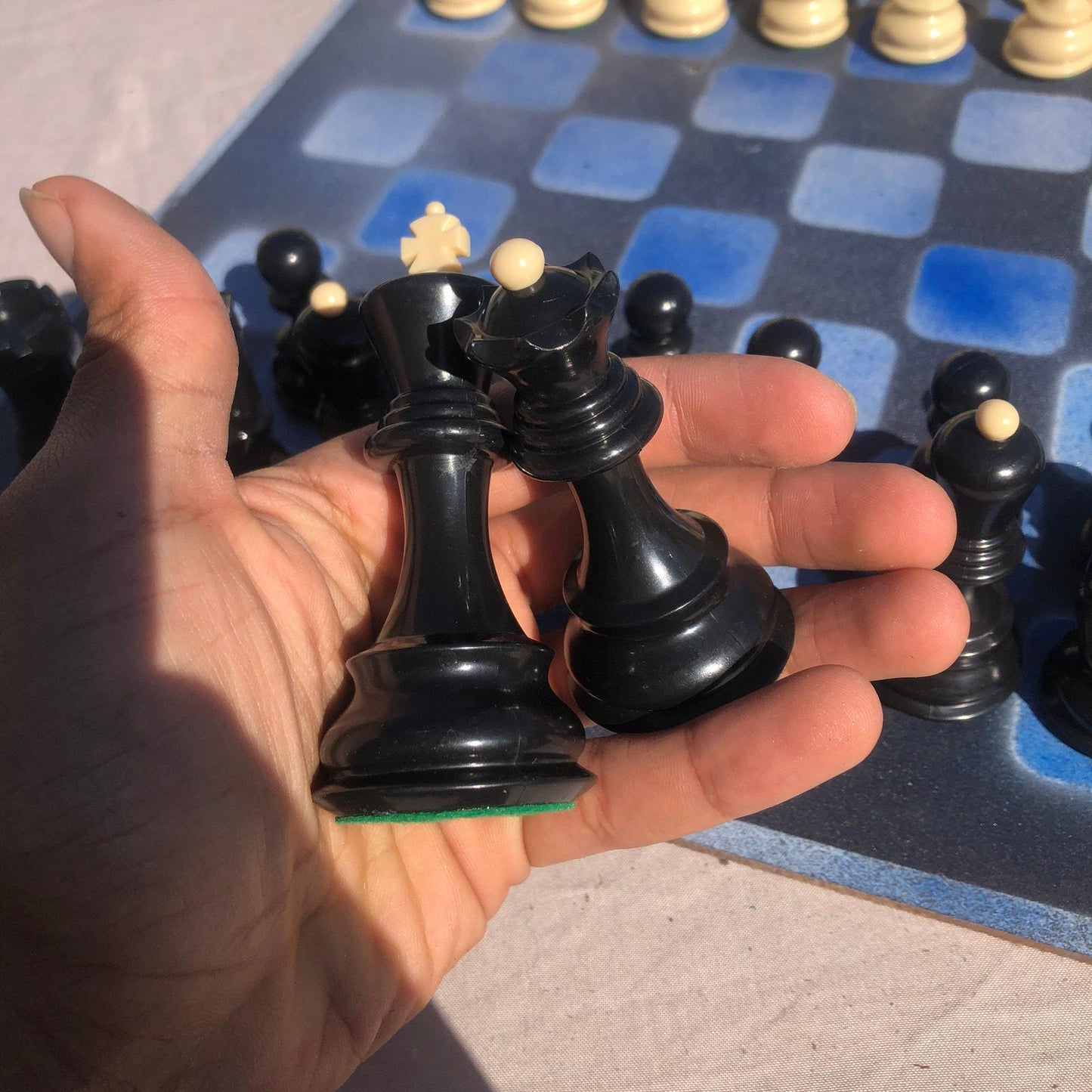 Large Chess Set - Blue & Black