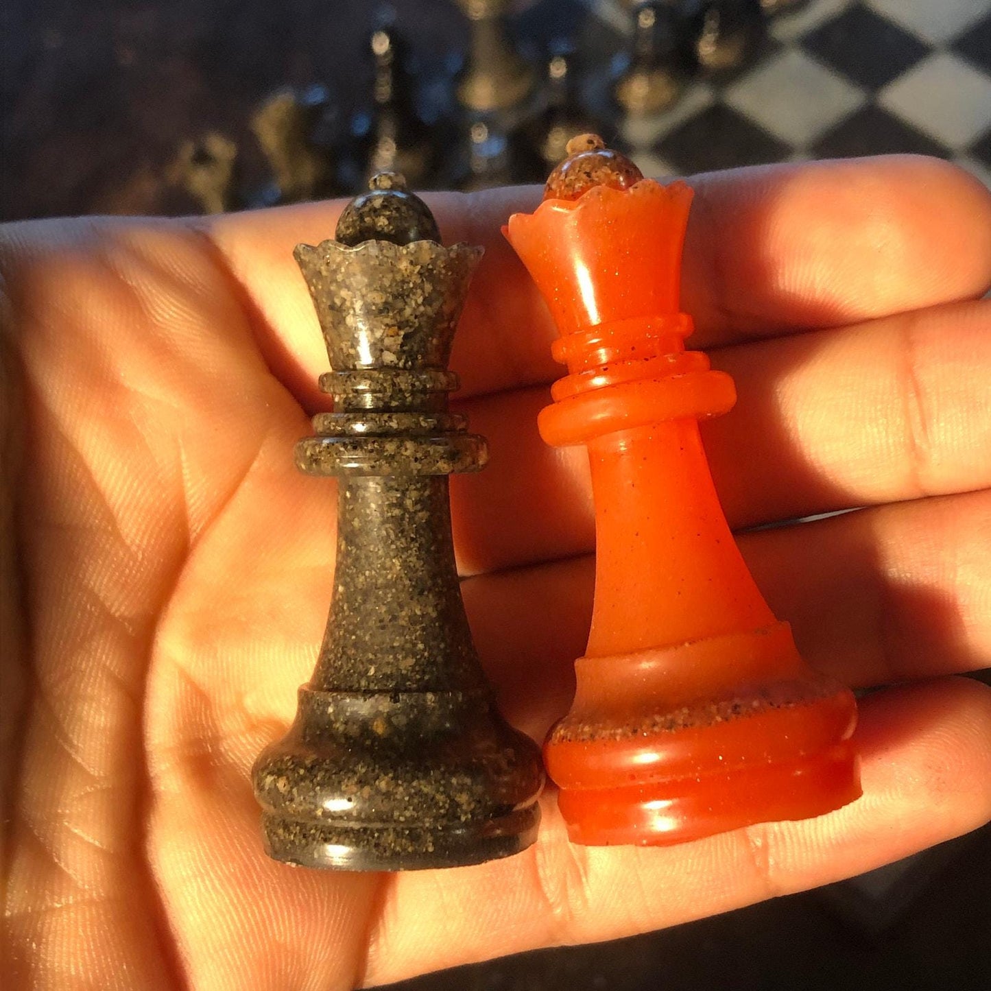 Handmade Resin Chess Set - Black & Red Supreme