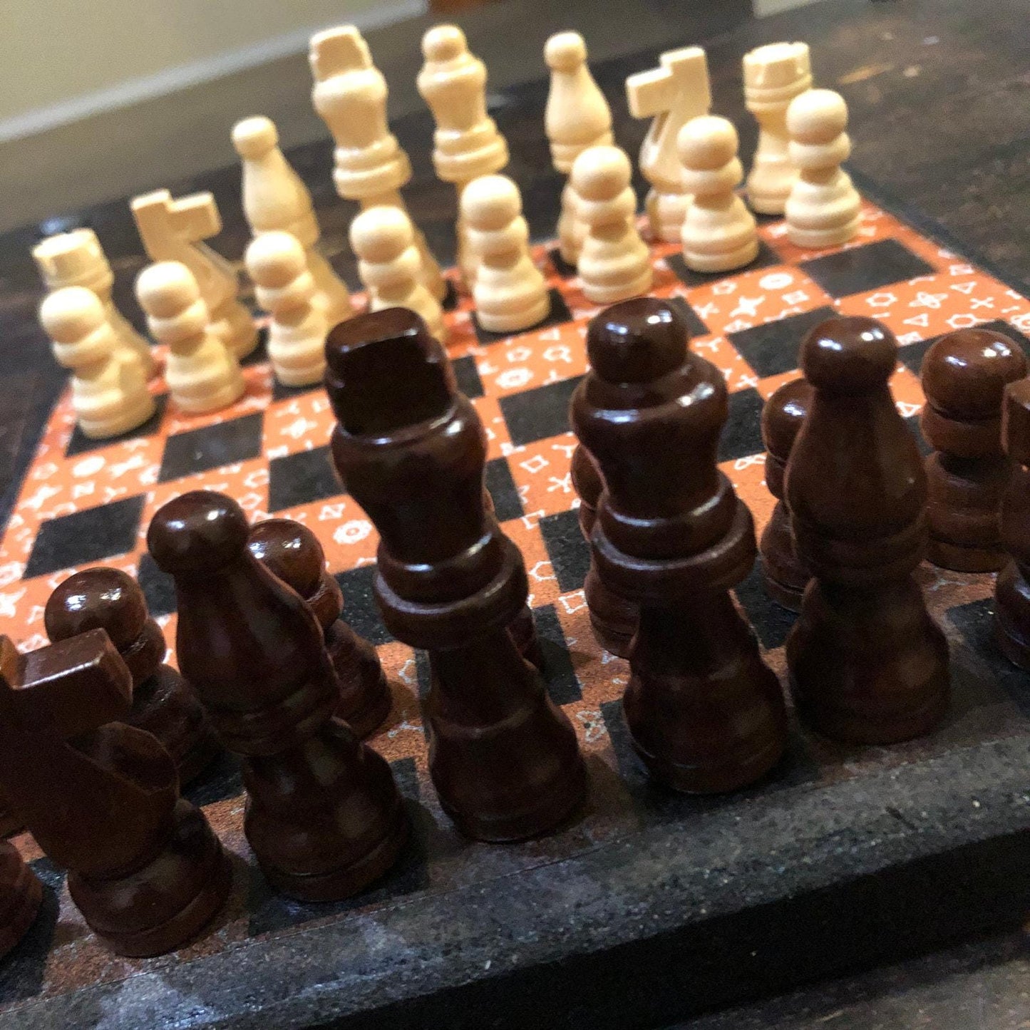 Scrapbook Chess Set - Orange Chemistry