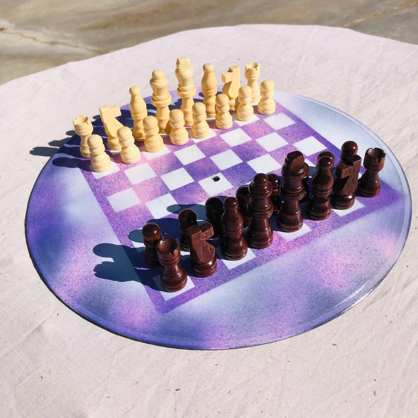 Vinyl Chess Set - Purple Snow