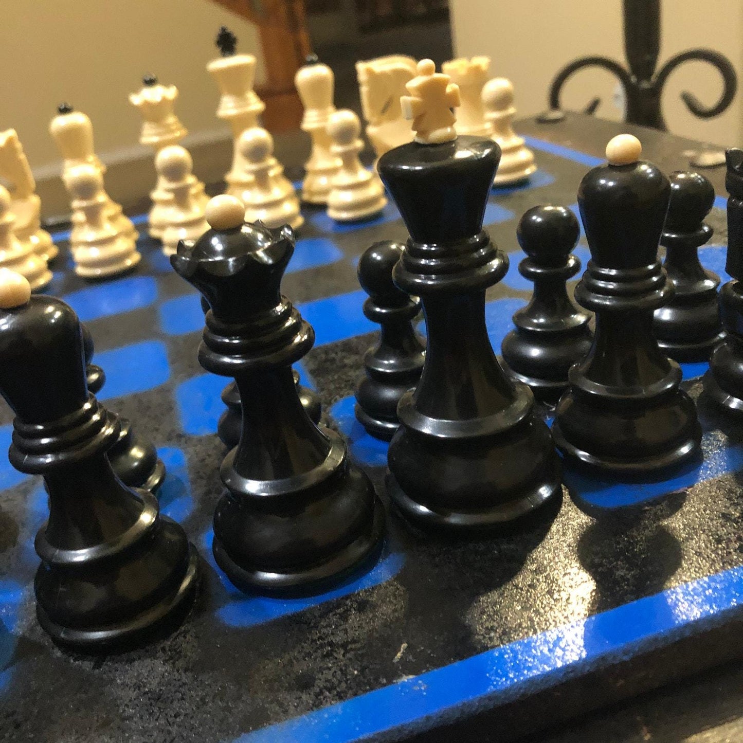 Large Chess Set - Blue & Black