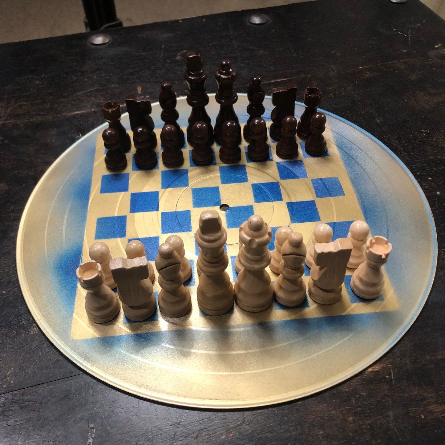 Vinyl Chess Set - Blue & Gold