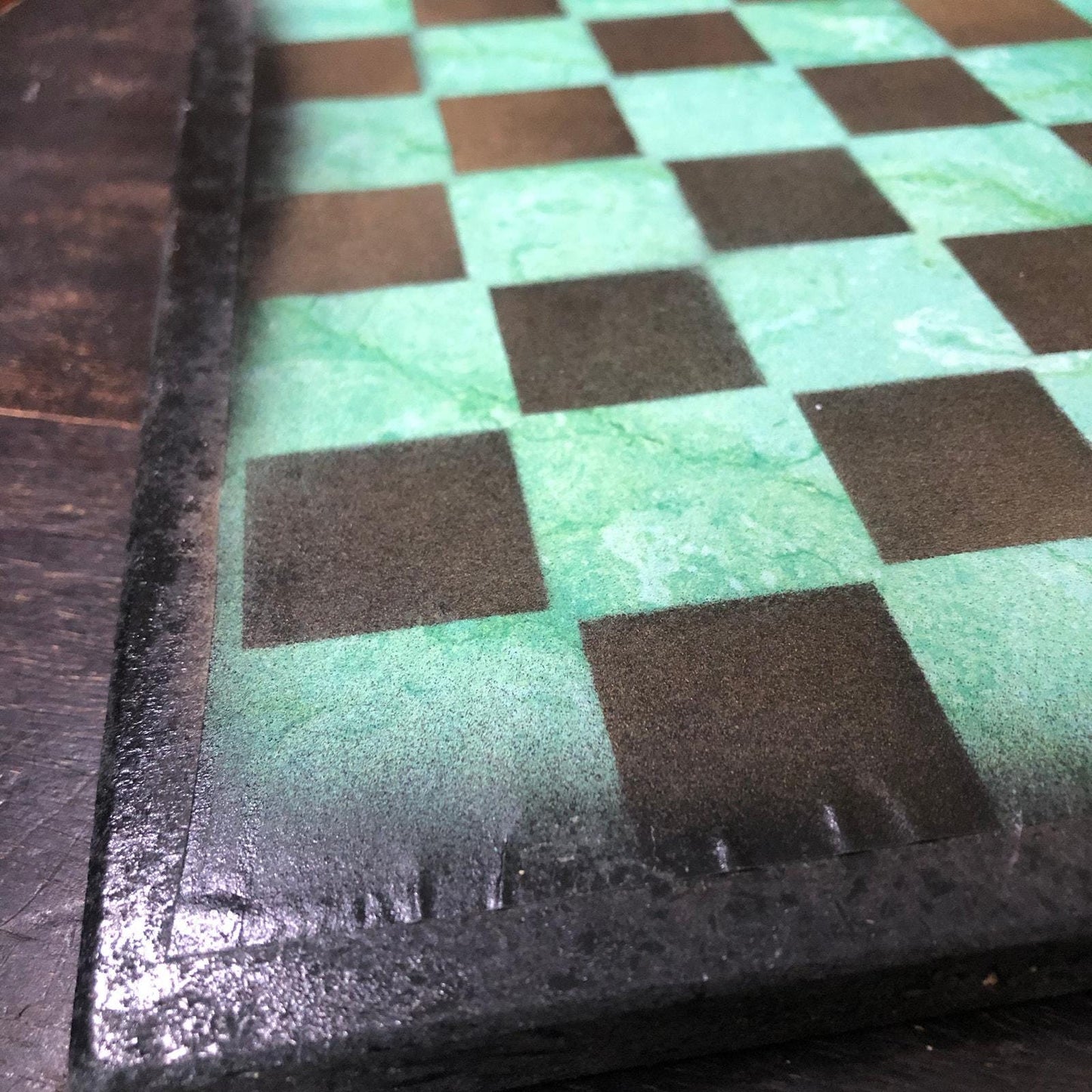 Scrapbook Chess Set - Golden Green