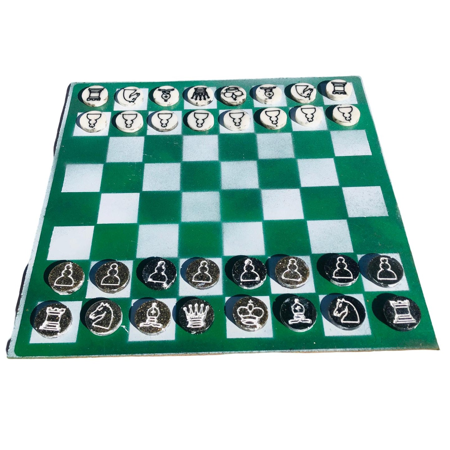 Chess Set - Green & White