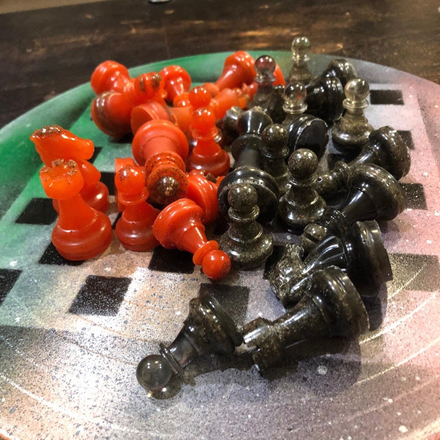 Vinyl Chess Set -Forest Gold (Resin Pieces)