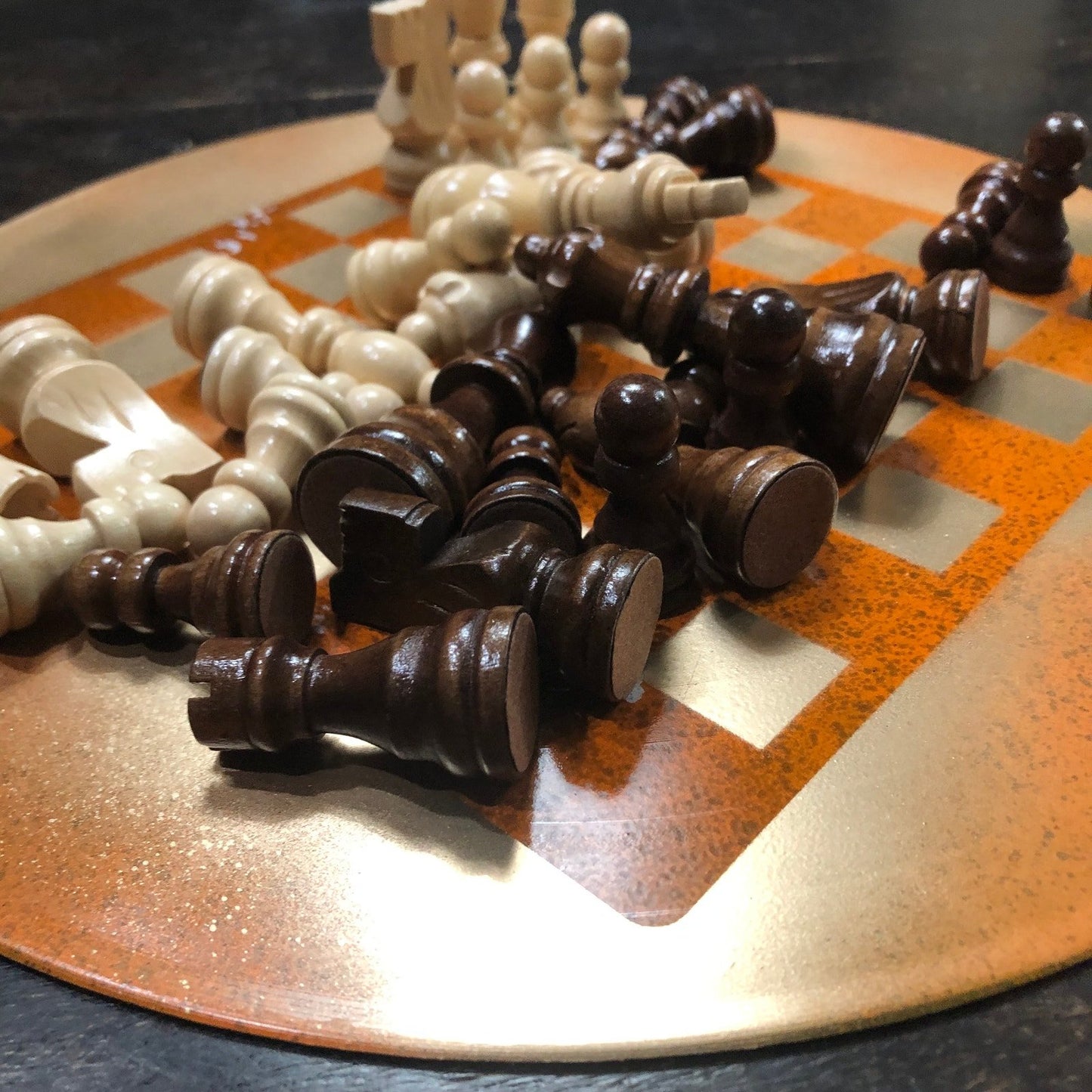 Vinyl Chess Set - Orange Gold Sunset