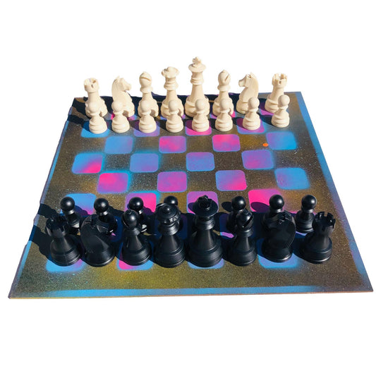 Large Chess Set - Dirty Cotton Candy