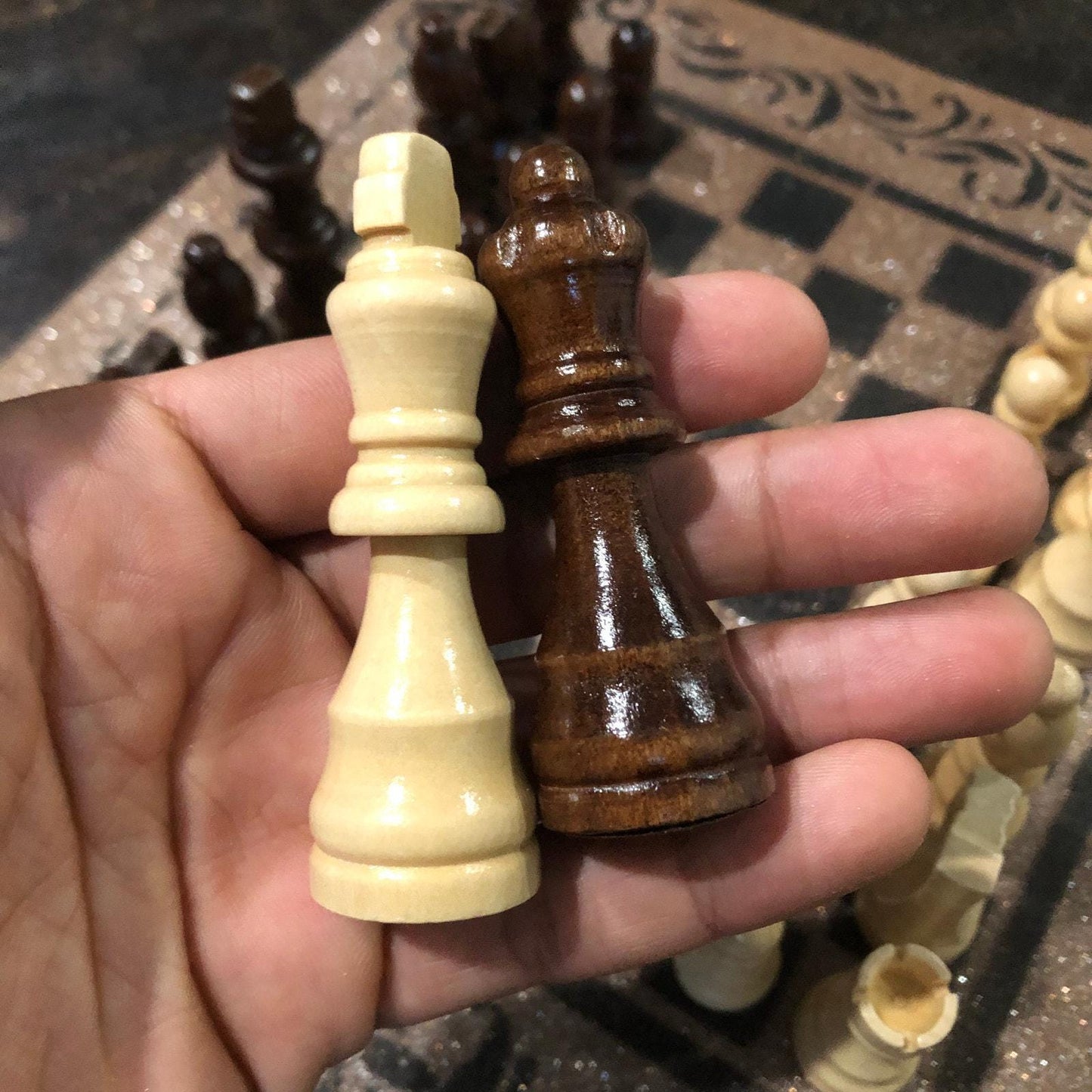 Chess Set - Sparkle Gold & Black